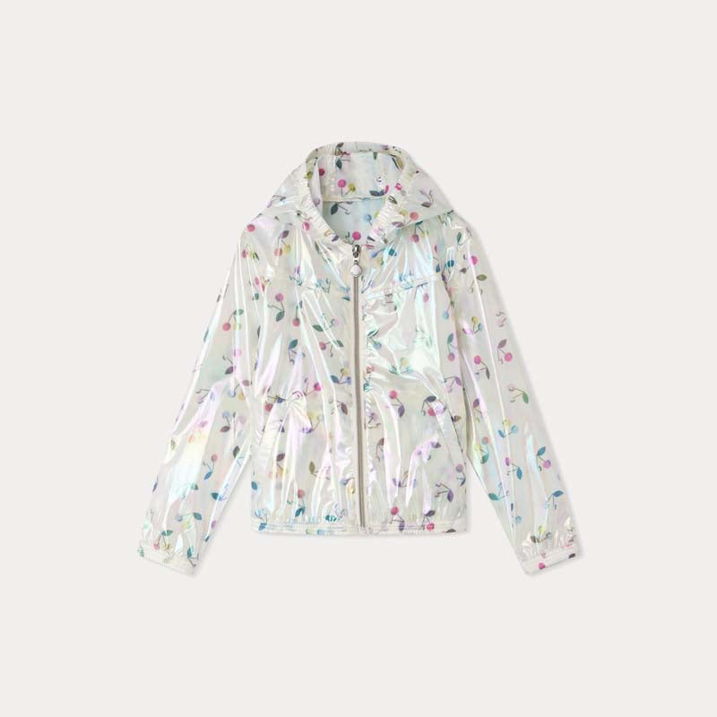 Girls White Logo Hooded Jacket