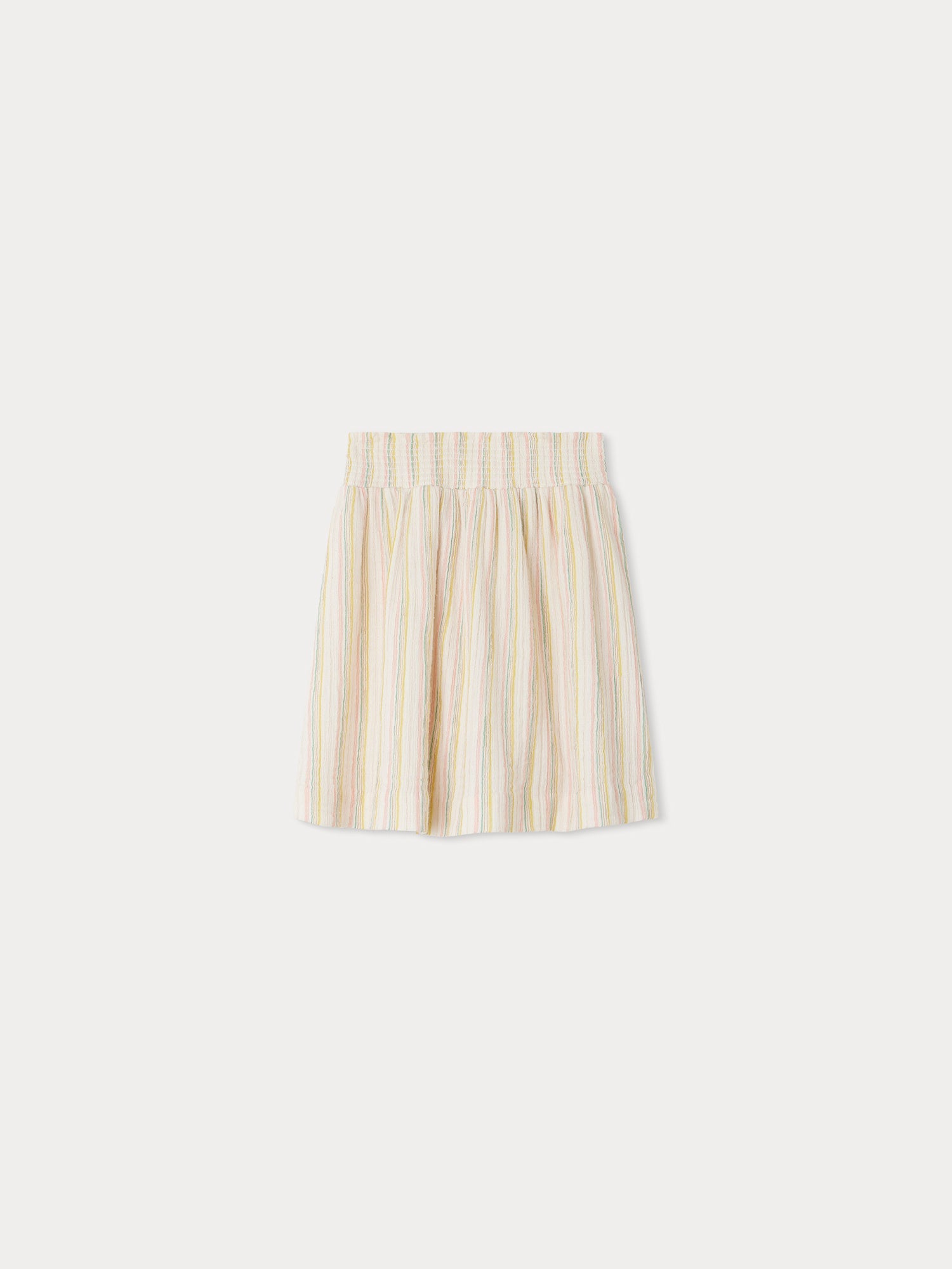 Girls Beige Stripe Cotton Skirt