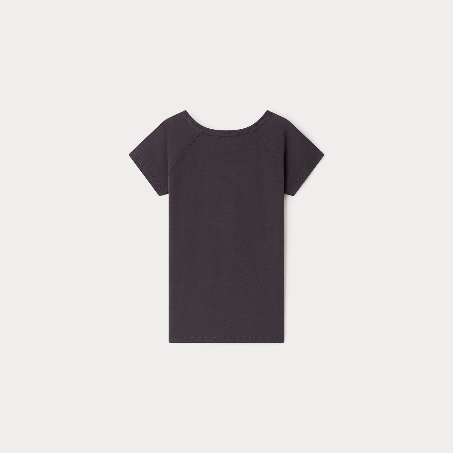 Girls Dark Grey Cotton T-Shirt