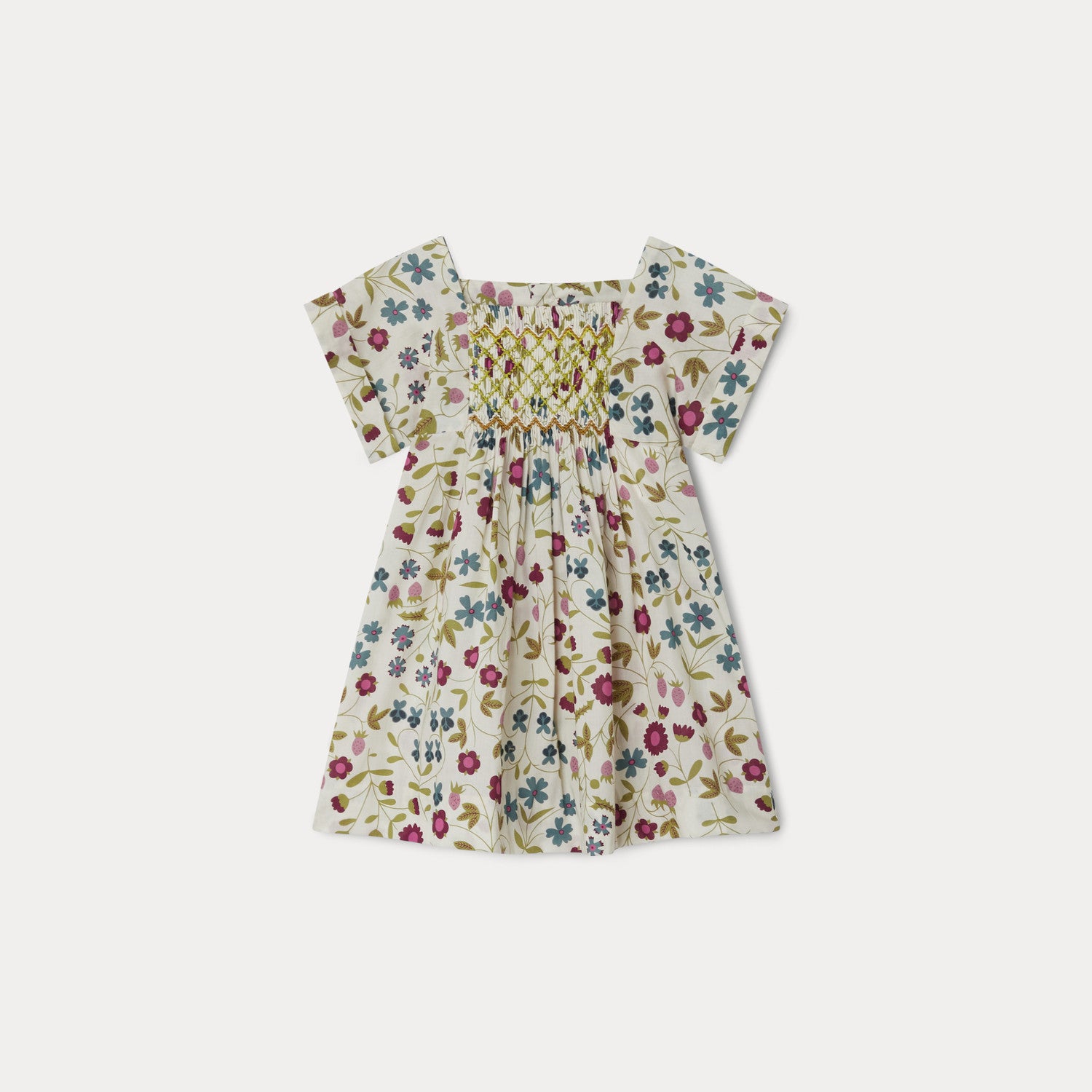 Baby Girls White Floral Cotton Dress