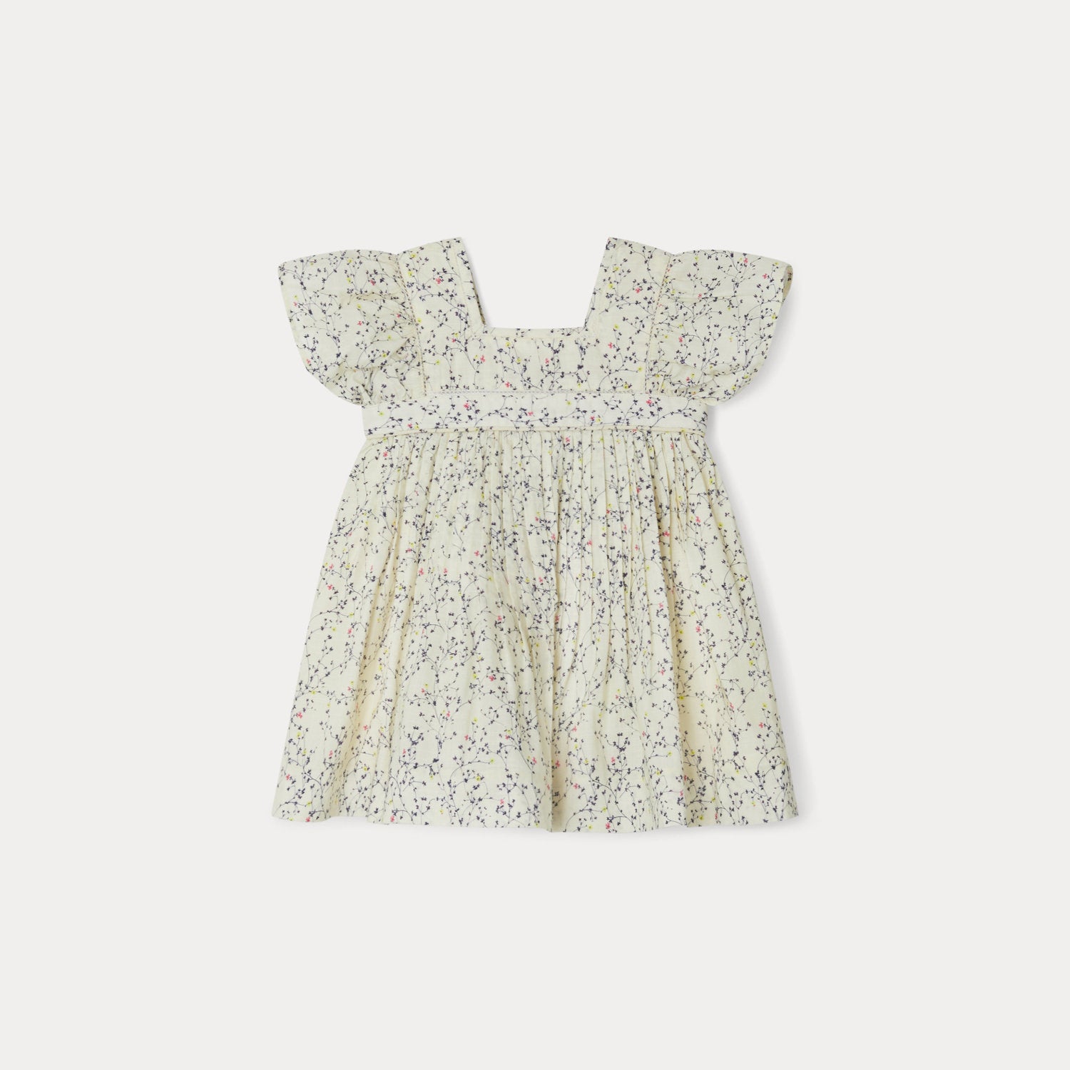 Baby Girls Ivory Floral Cotton Dress