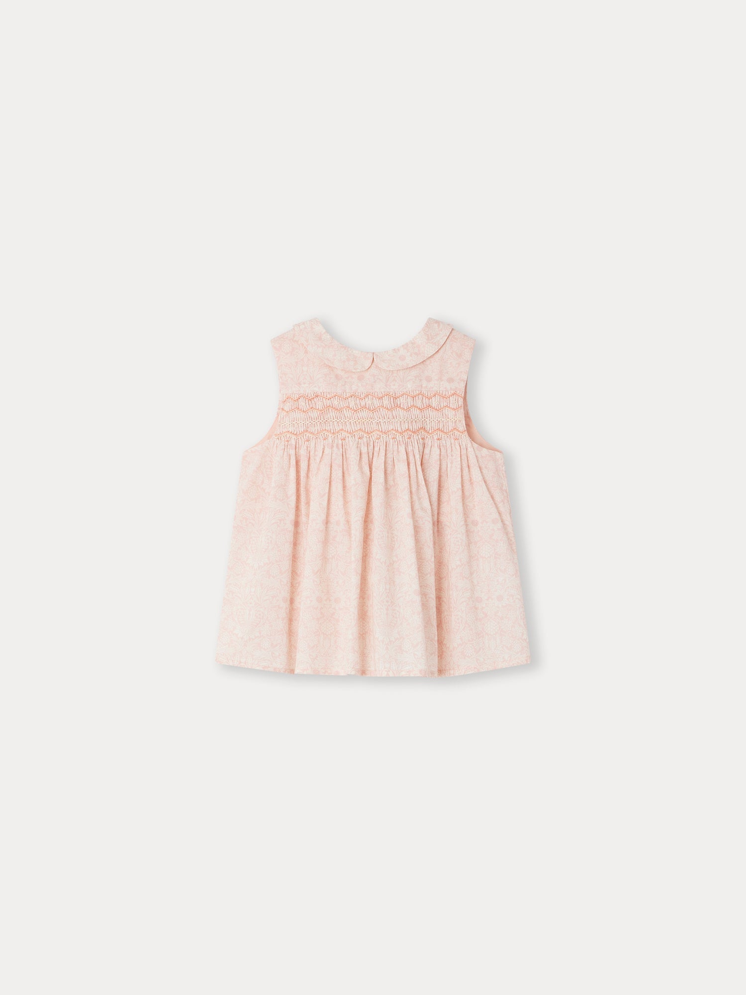 Girls Light Pink Floral Cotton Top