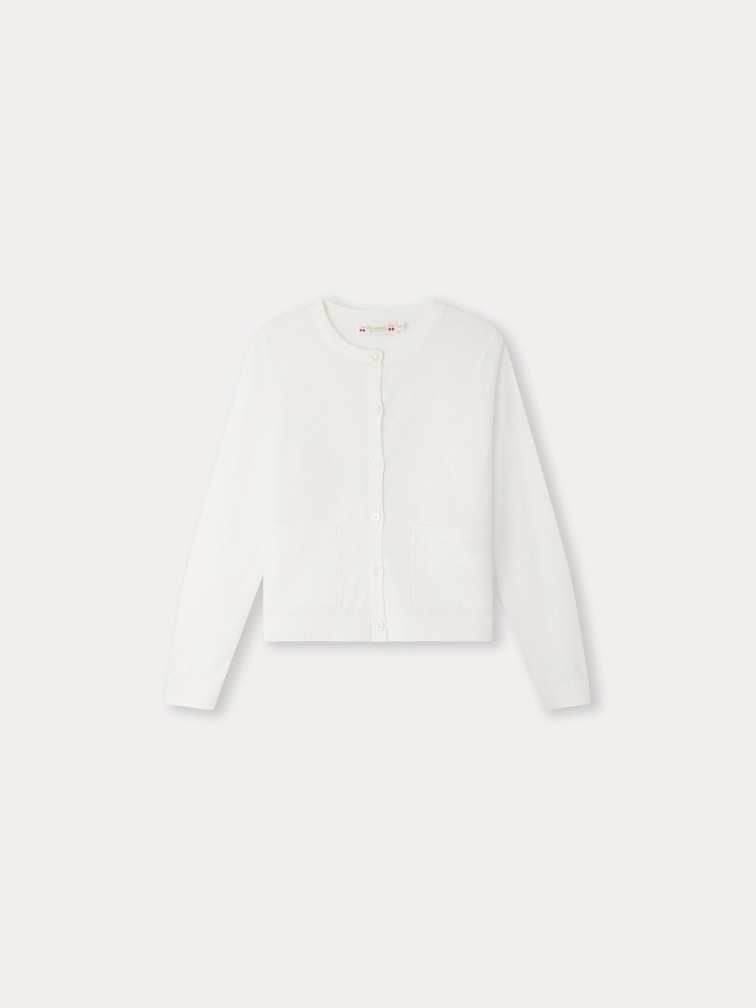 Girls White Cotton Cardigan