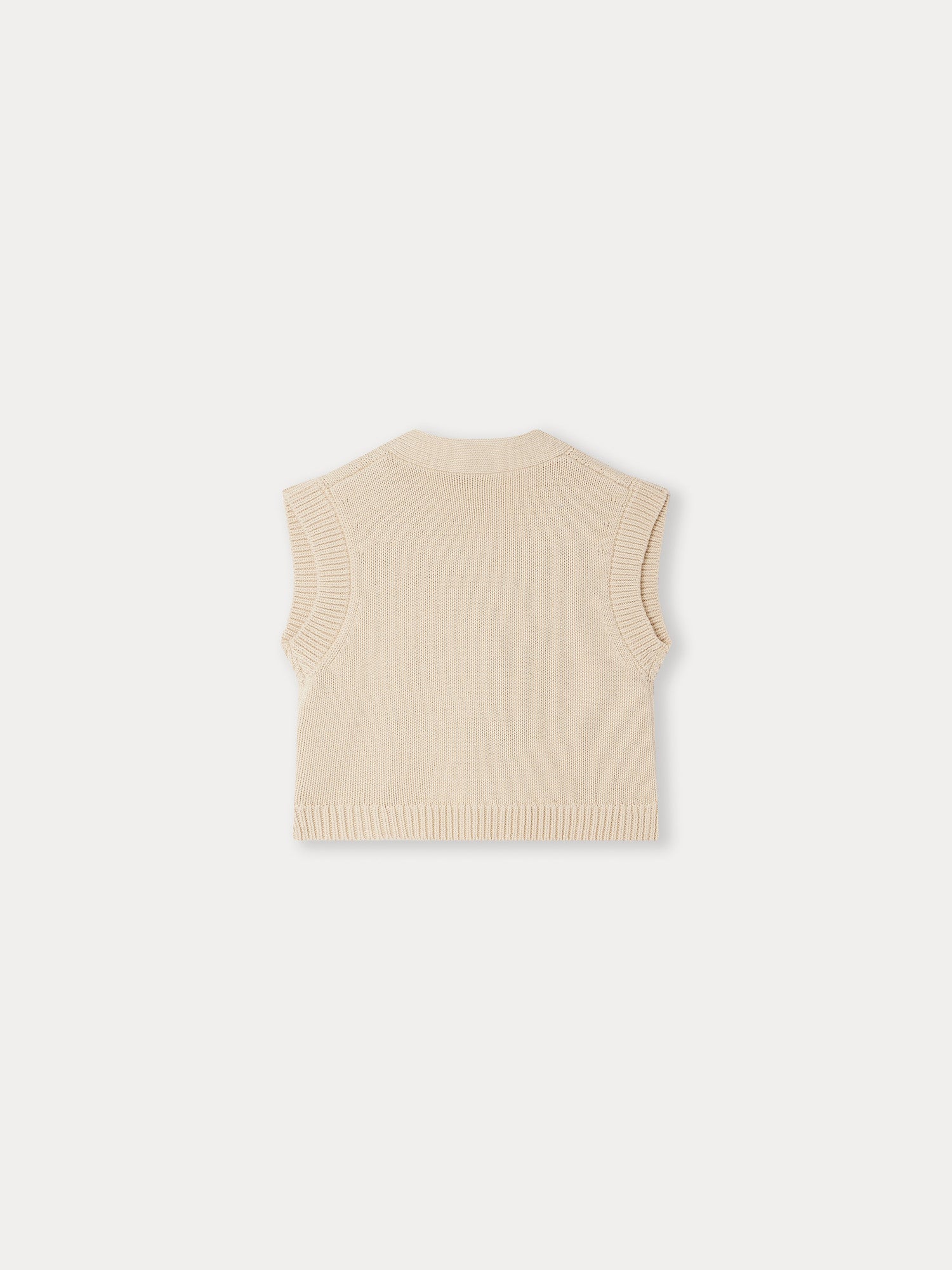 Girls Beige Embroidered Gilet
