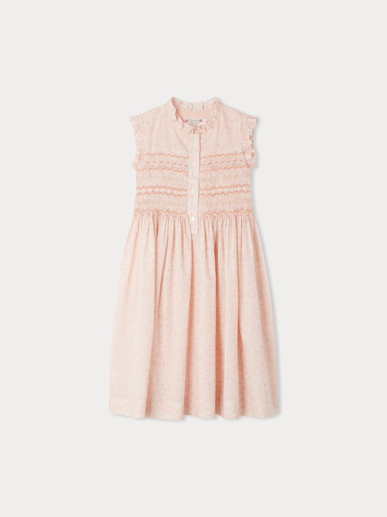 Girls Pink Floral Cotton Dress