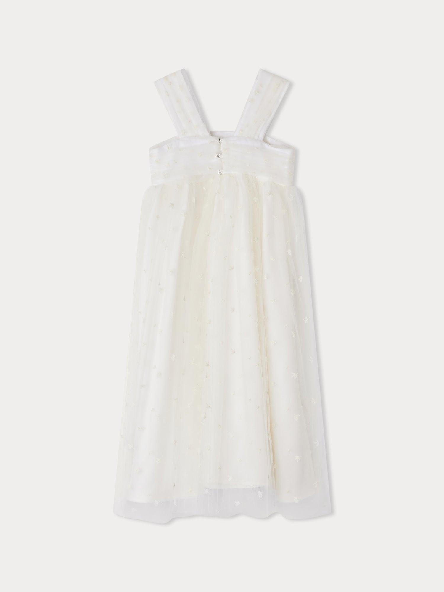 Girls White Embroidered Dress