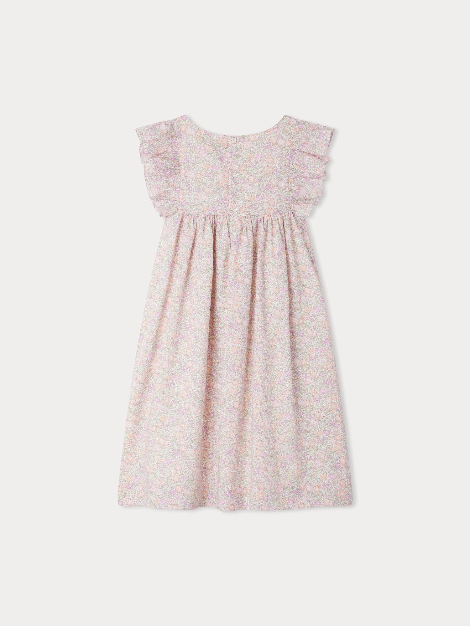 Girls Light Pink Floral Cotton Dress