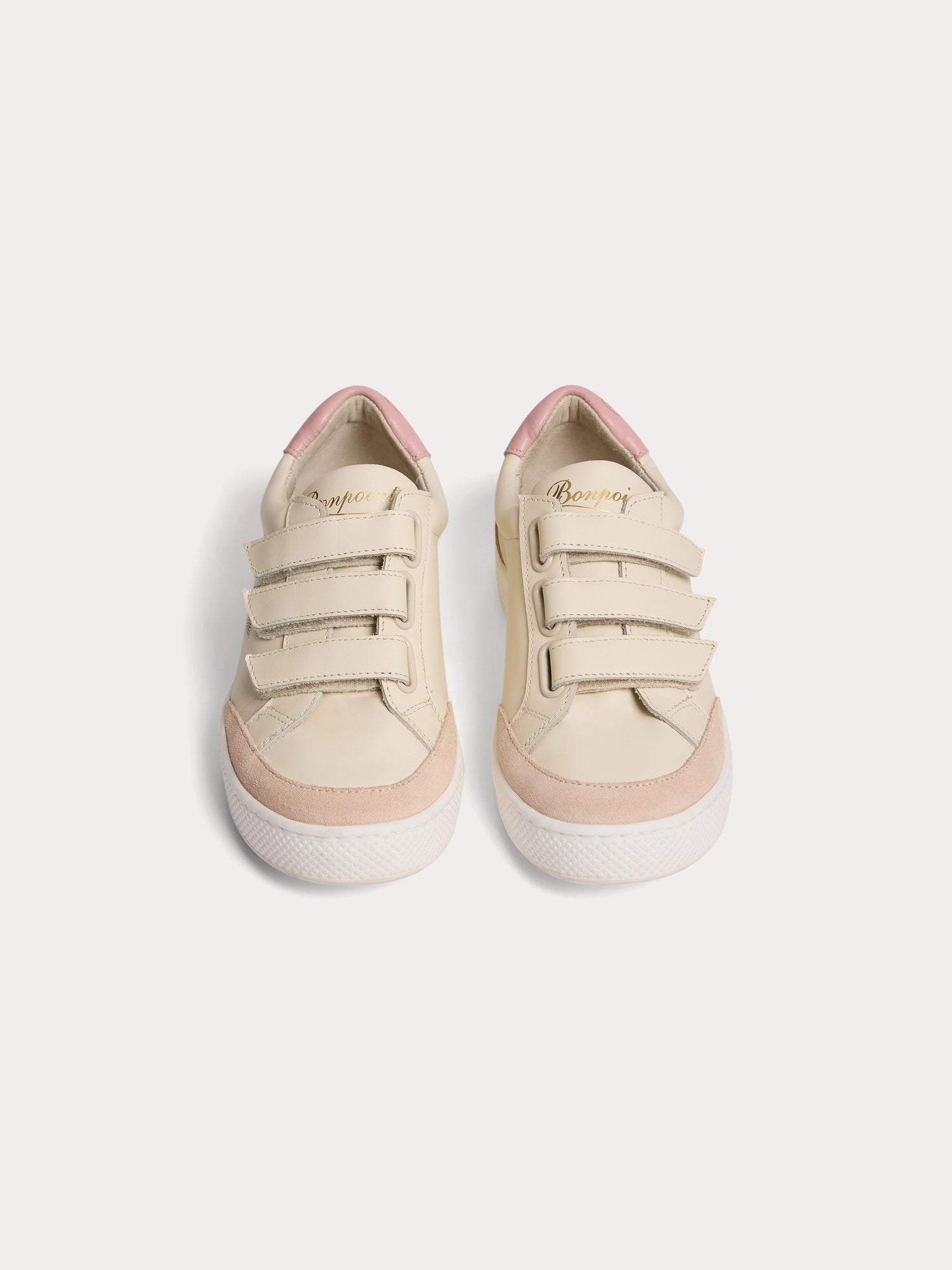 Girls Beige Velcro Shoes