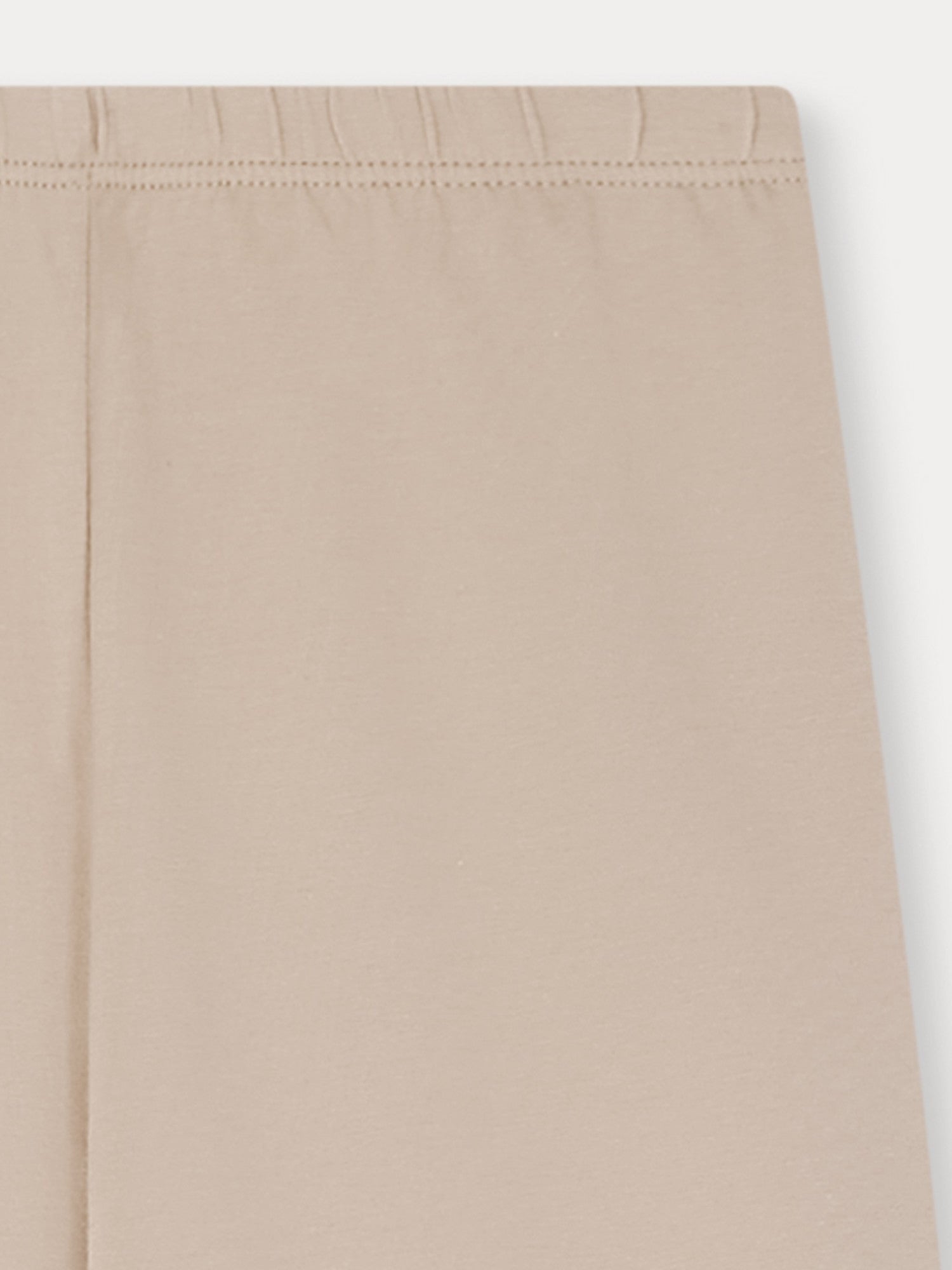 Girls Beige Cotton Leggings