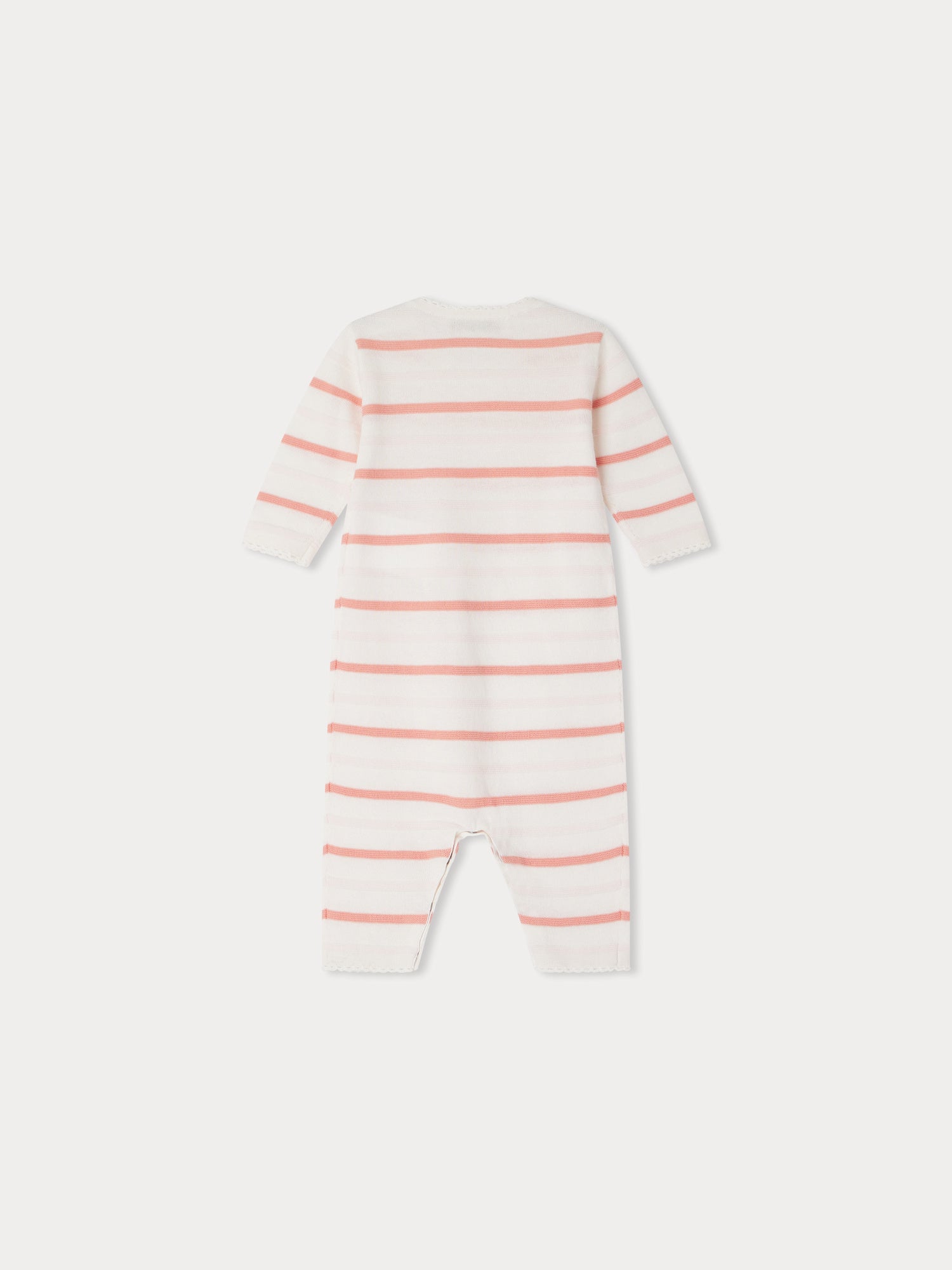 Baby Girls Pink Stripes Cotton Babysuit
