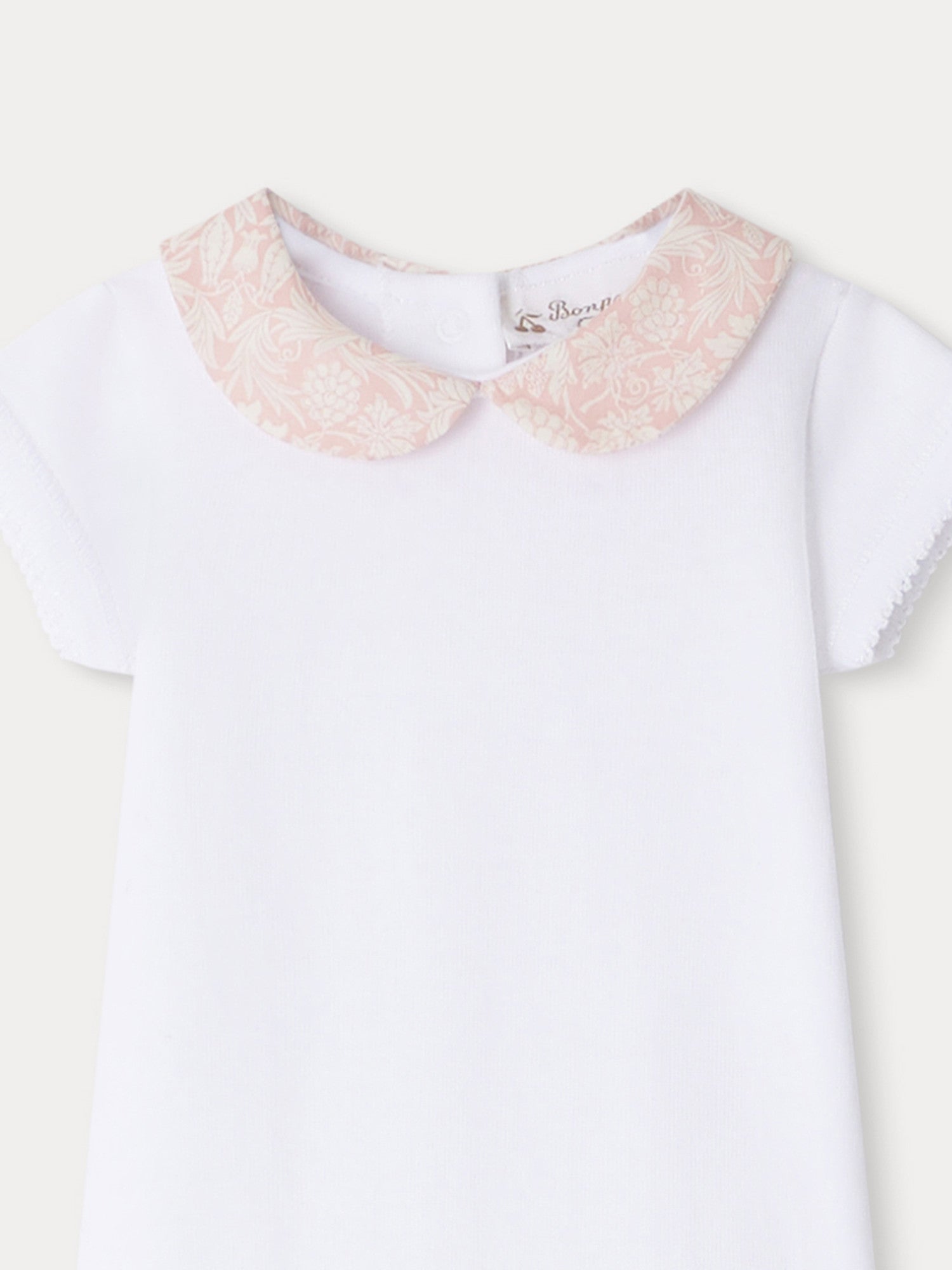 Baby Girls White Cotton Babysuit