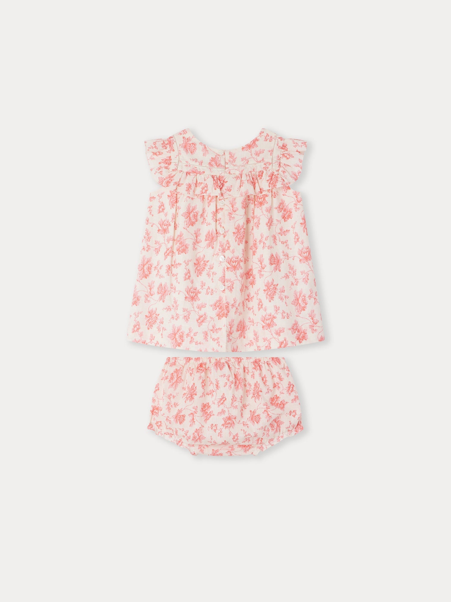 Baby Girls Pink Flower Cotton Set