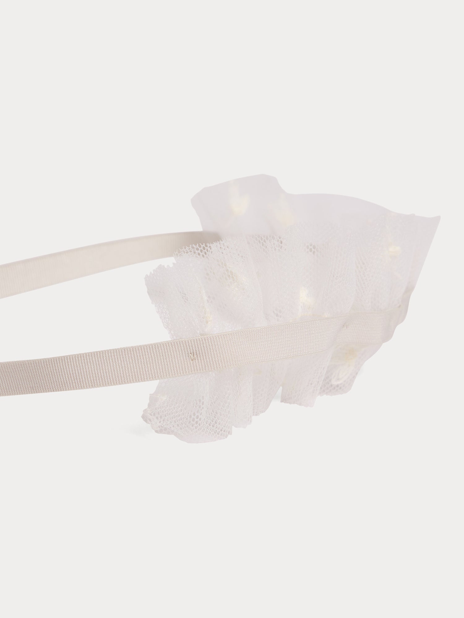 Girls White Tulle Headband