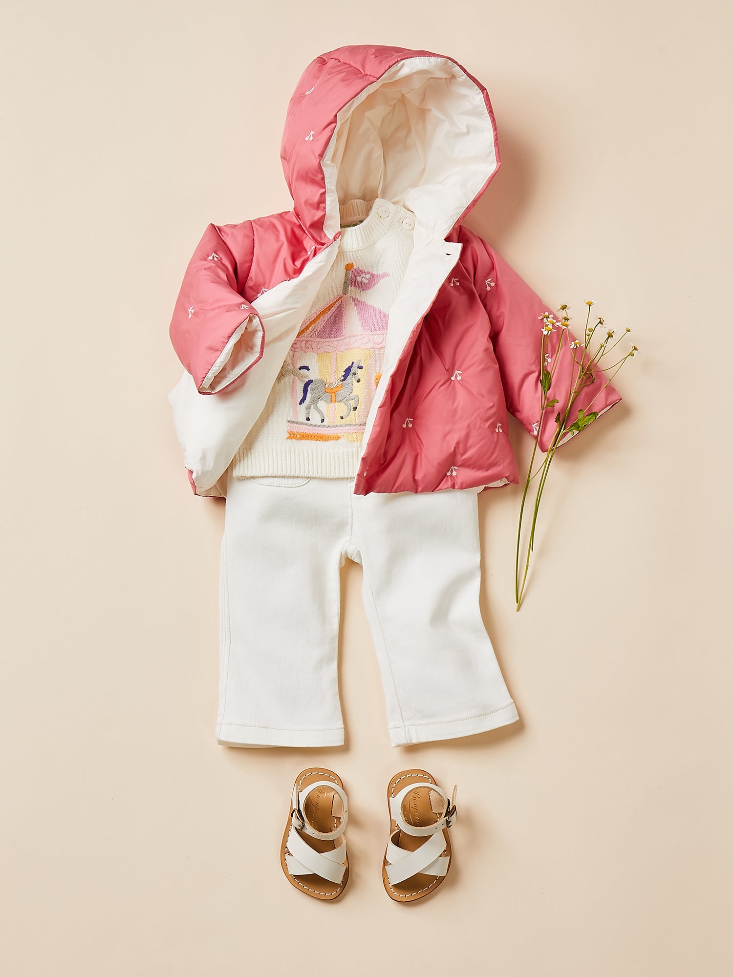 Baby Girls Pink Padded Coat