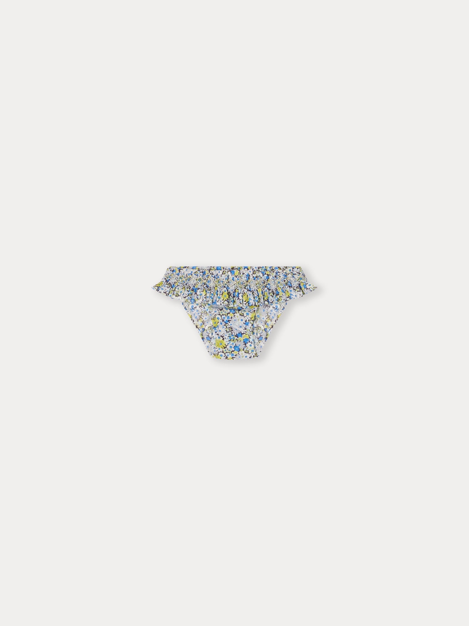 Baby Girls Blue Floral Swim Shorts