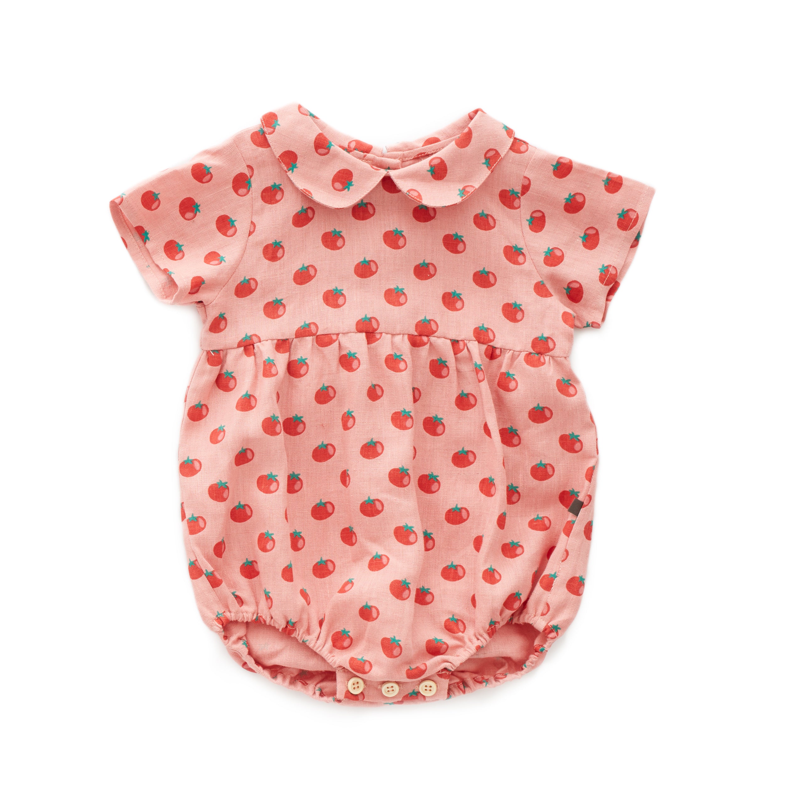 Baby Girls Pink Tomato Print Romper