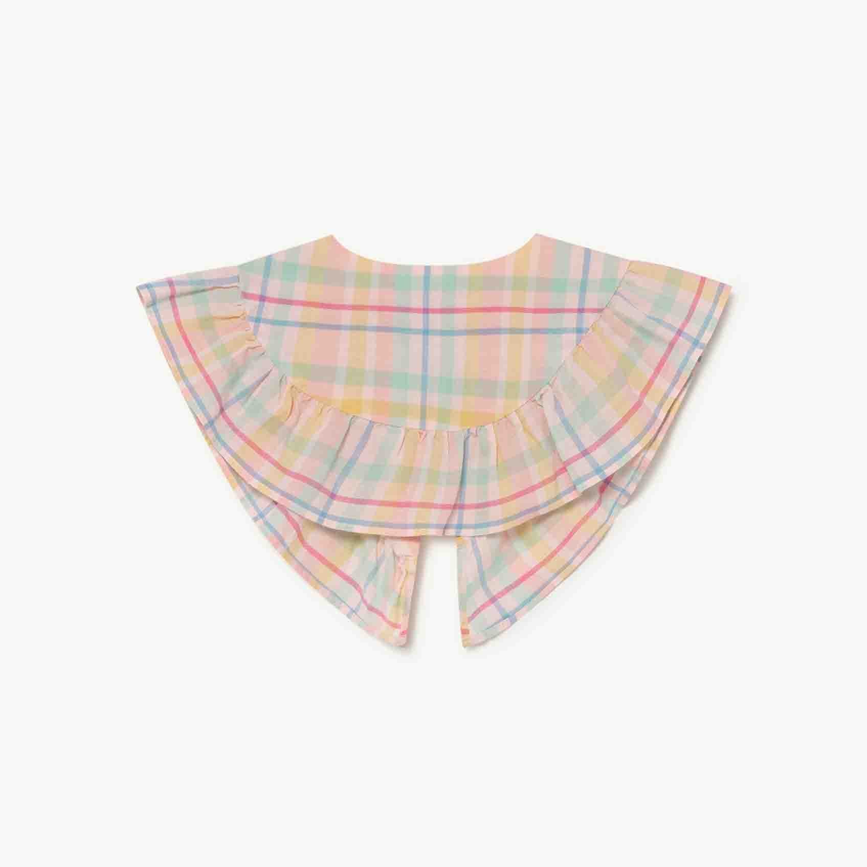 Girls Pink Check Detachable Collar