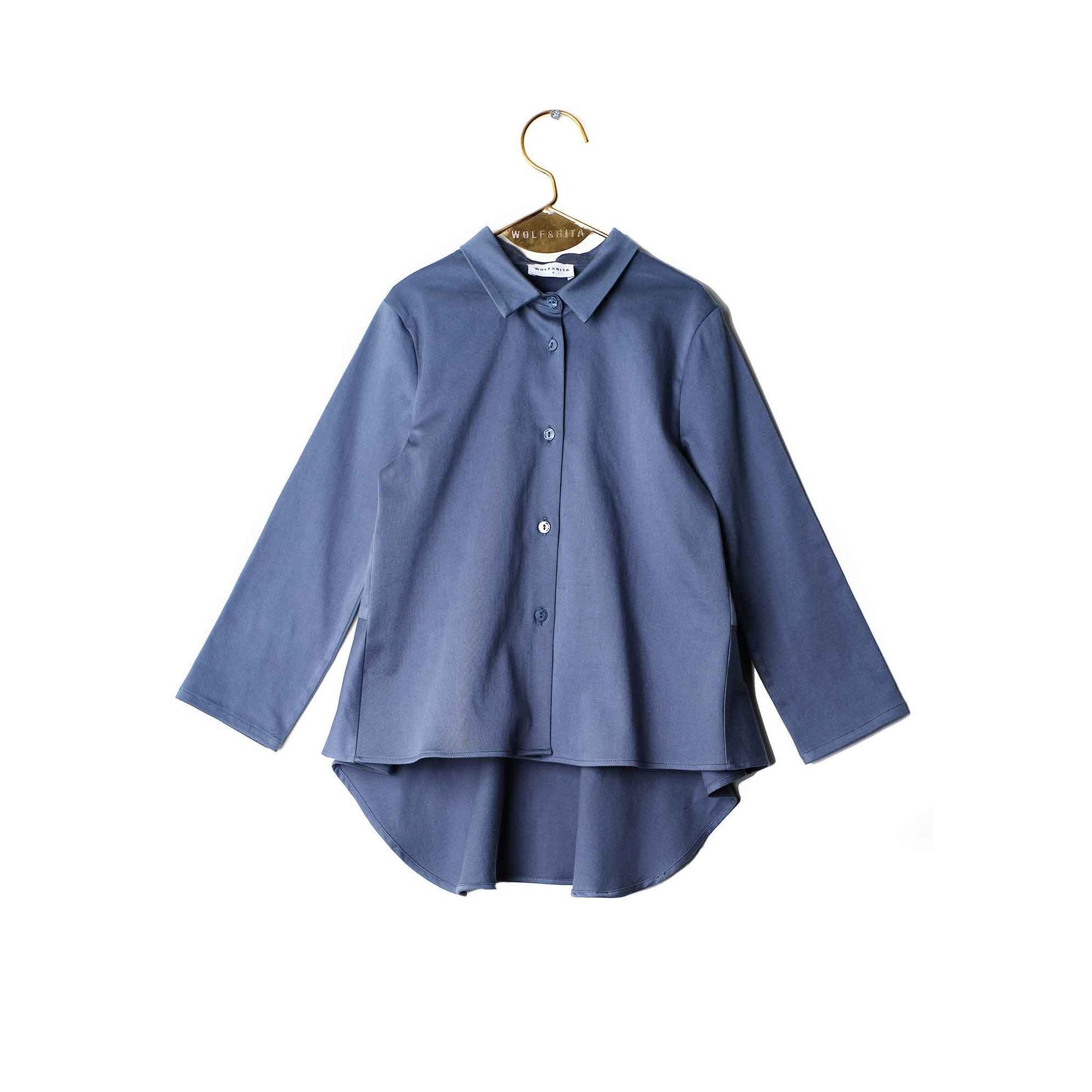 Girls Blue Cotton Shirt
