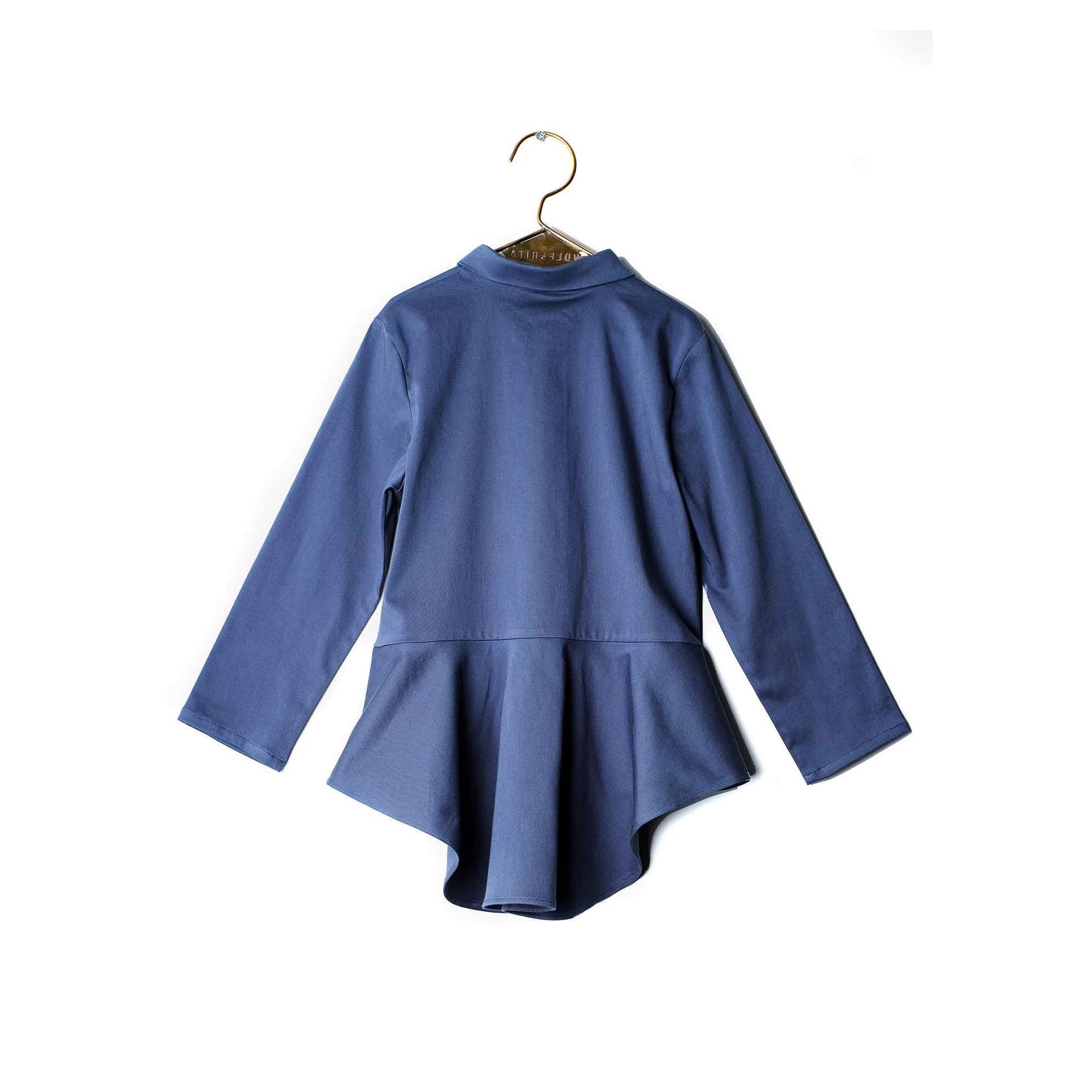 Girls Blue Cotton Shirt