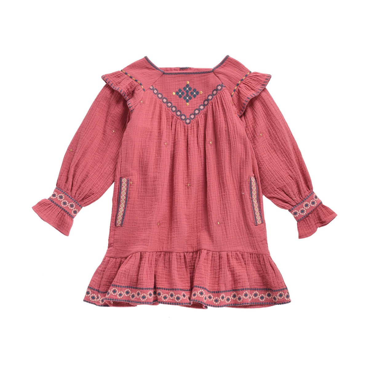Girls Groseille Cotton Dress