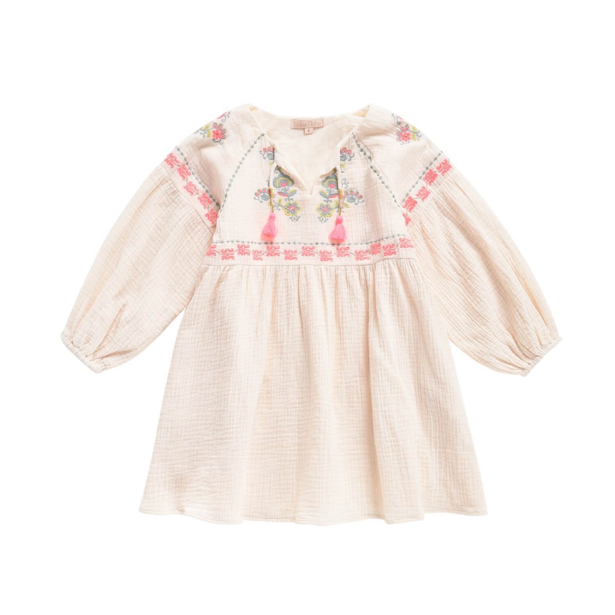 Girls Cream Cotton Dress