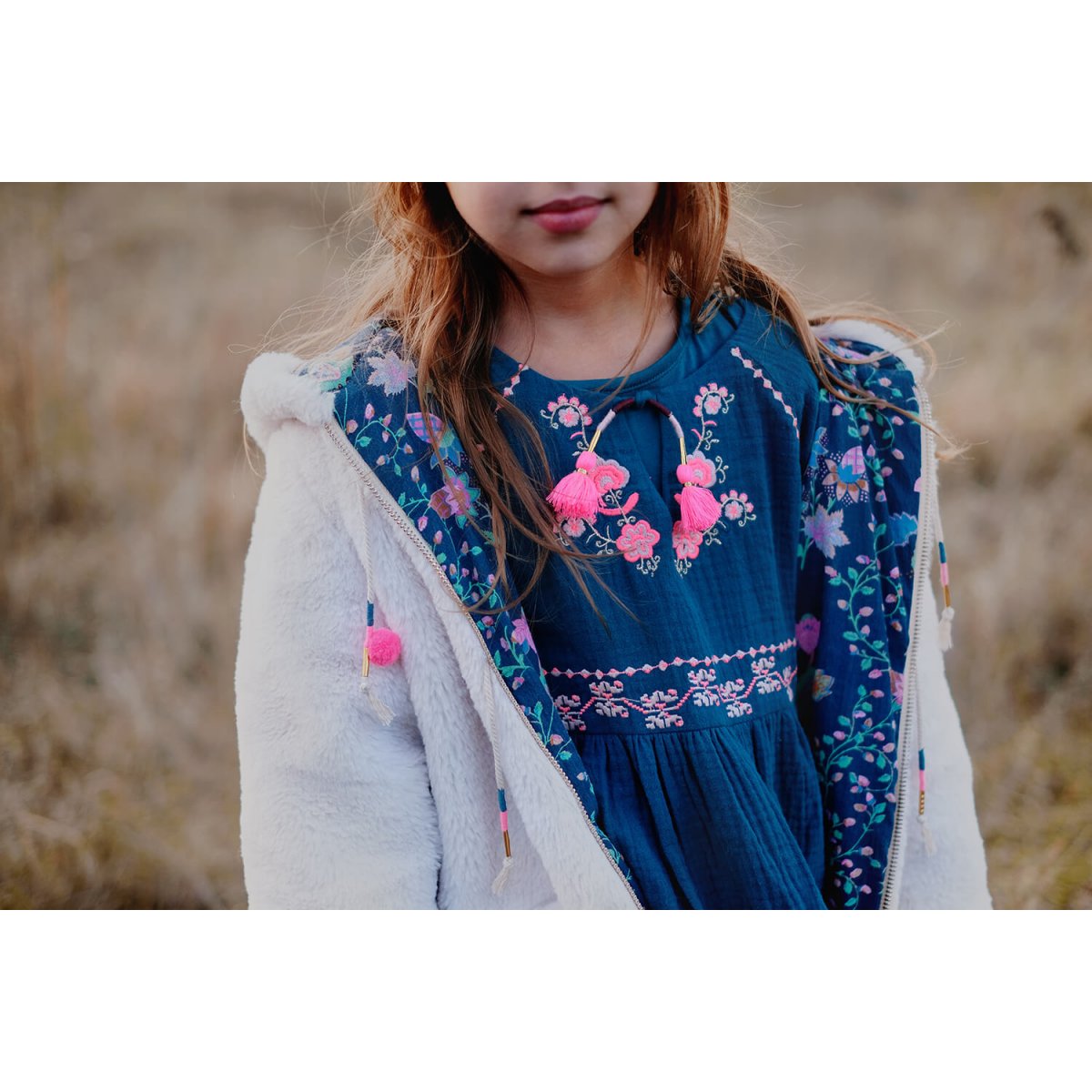 Girls Peacock Cotton Dress