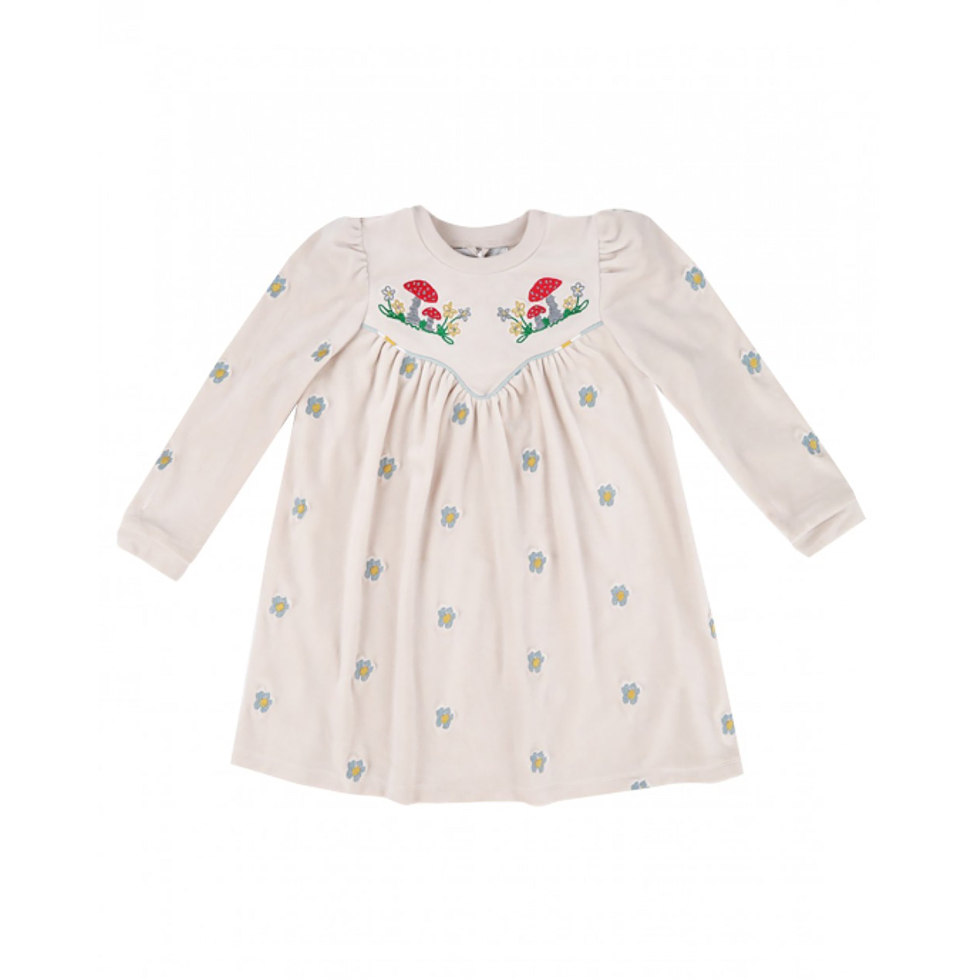 Girls Cream Embroidered Dress