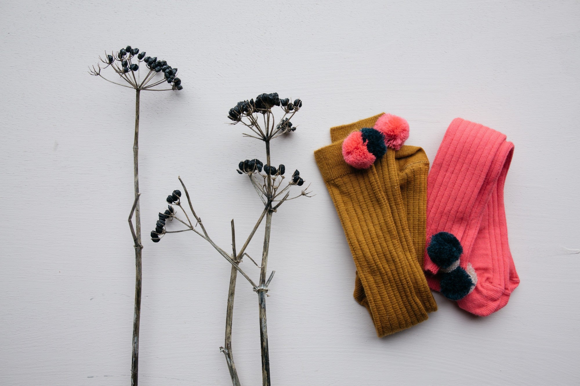 Girls Yellow Pompom Trims 'Pompons' Socks - CÉMAROSE | Children's Fashion Store - 2