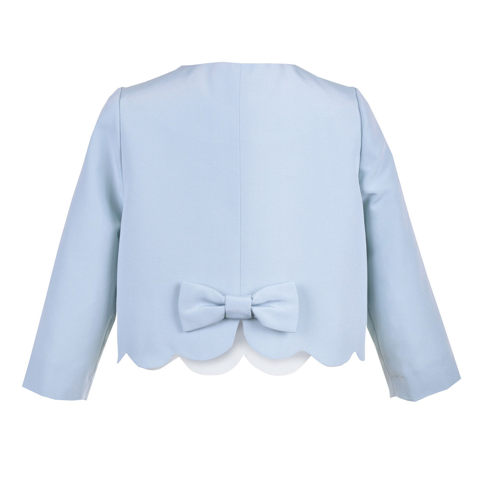 Girls Powder Blue Cropped Scalloped Hem Jacket - CÉMAROSE | Children's Fashion Store - 2