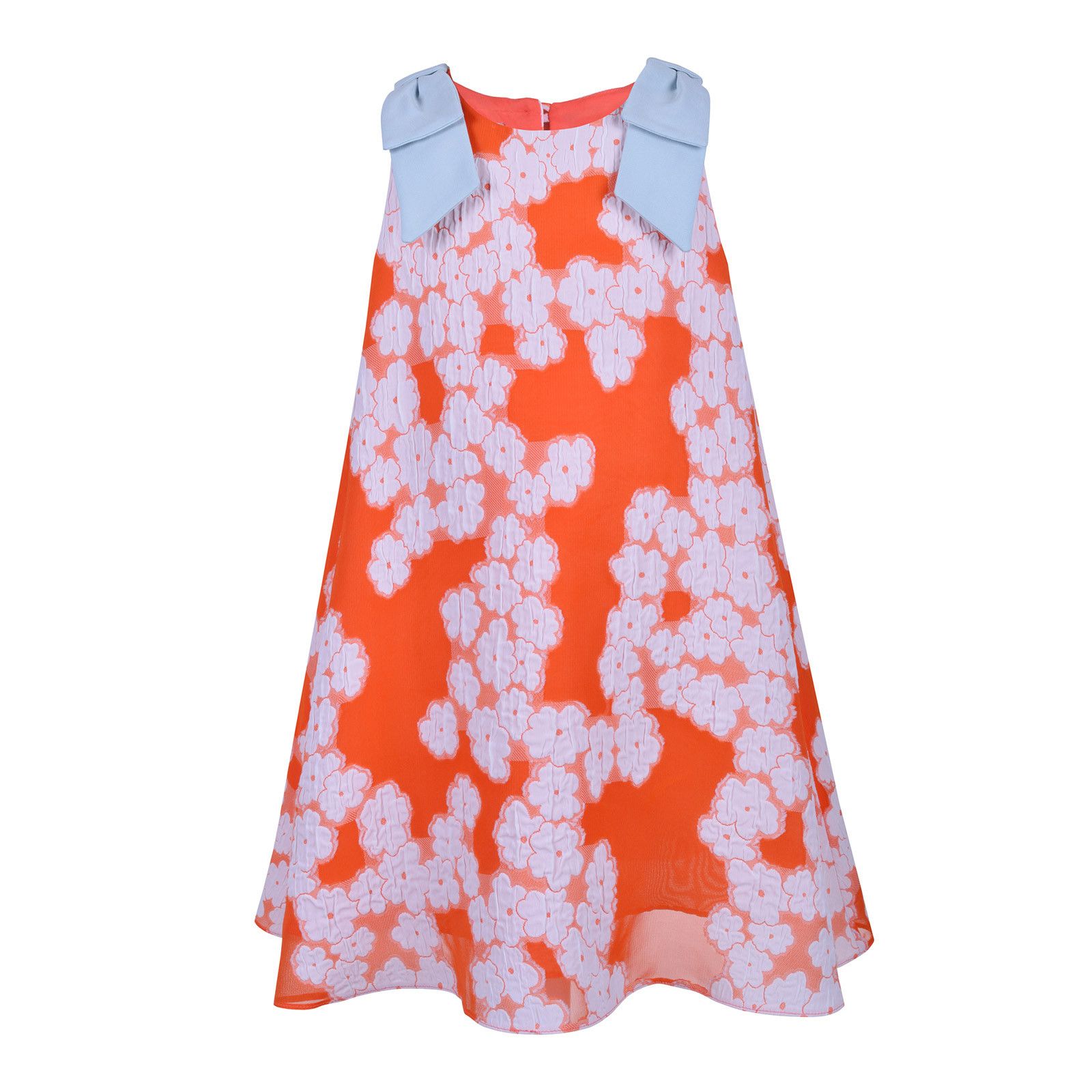Girls Red&Cloud White Scattered Floral Printed Trapeze Dress - CÉMAROSE | Children's Fashion Store - 1