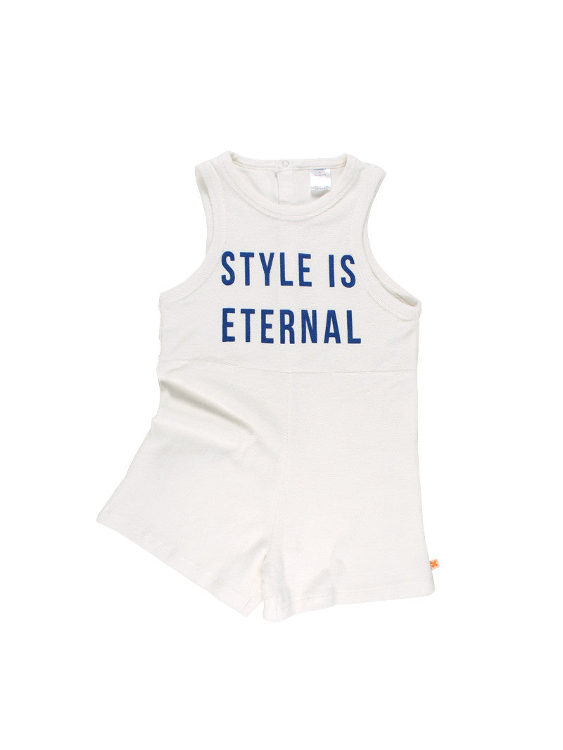 Girls White Cotton Romper