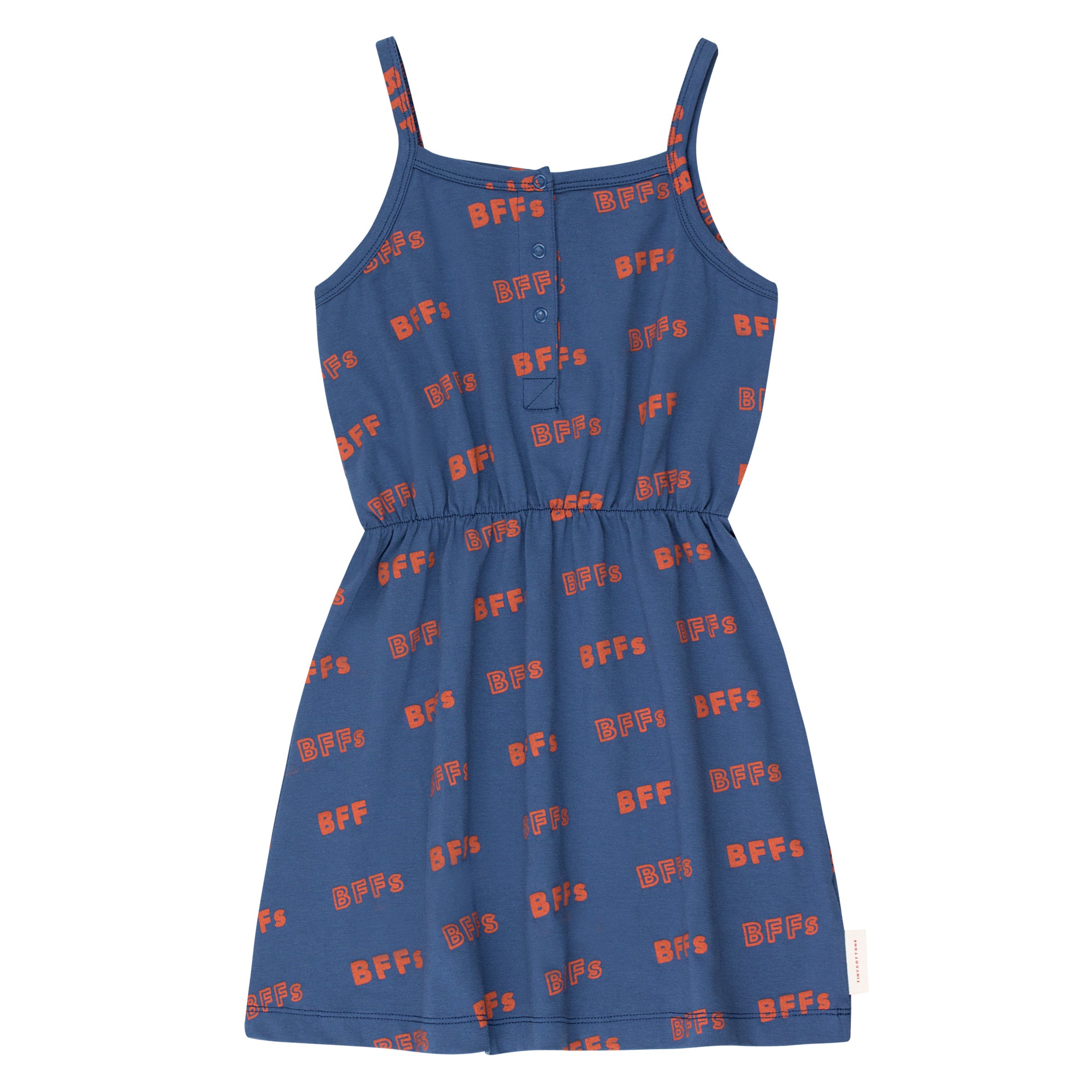 Girls Light Navy Pima Cotton Dress