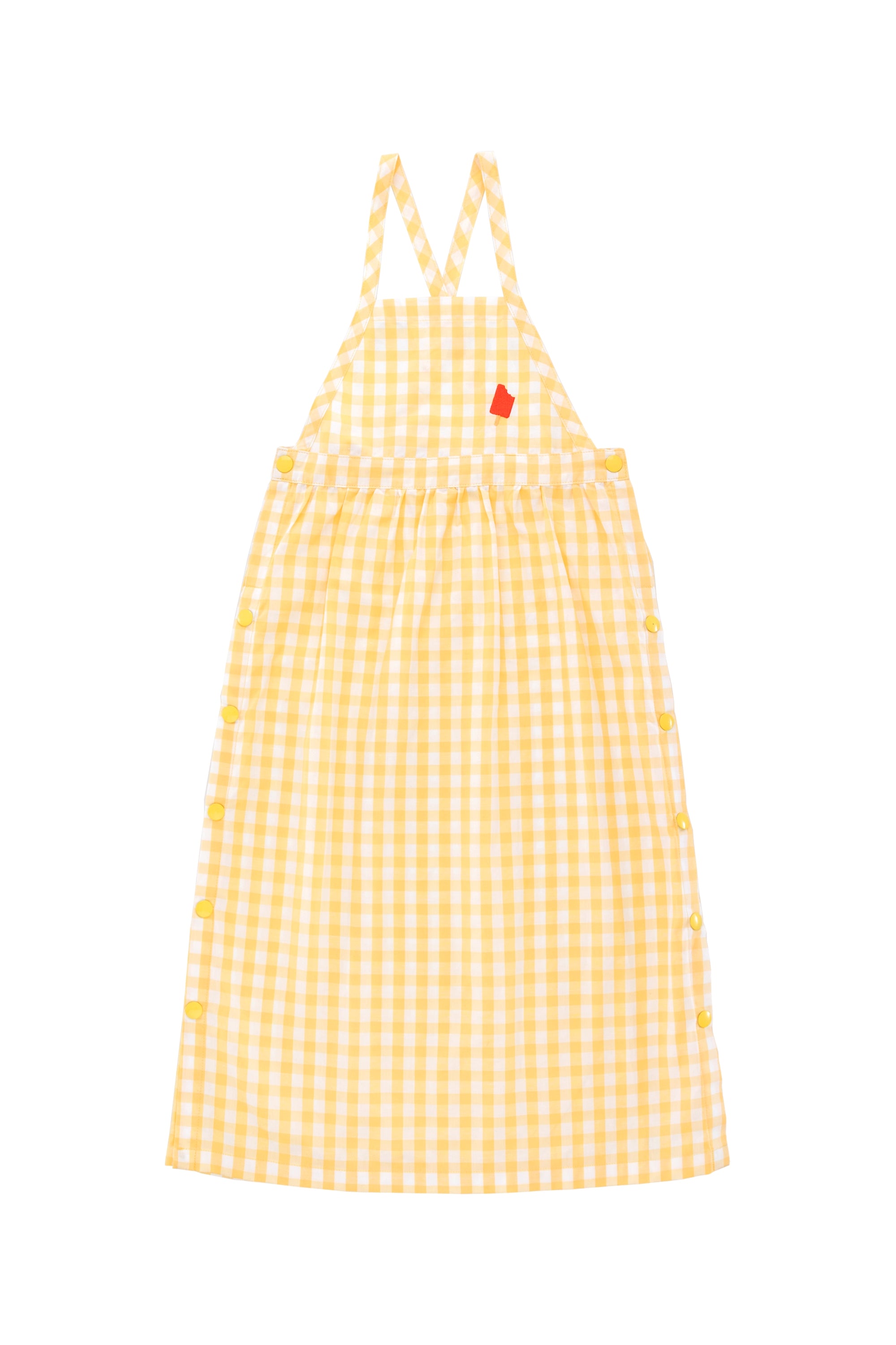 Girls Yellow Check Cotton Dress