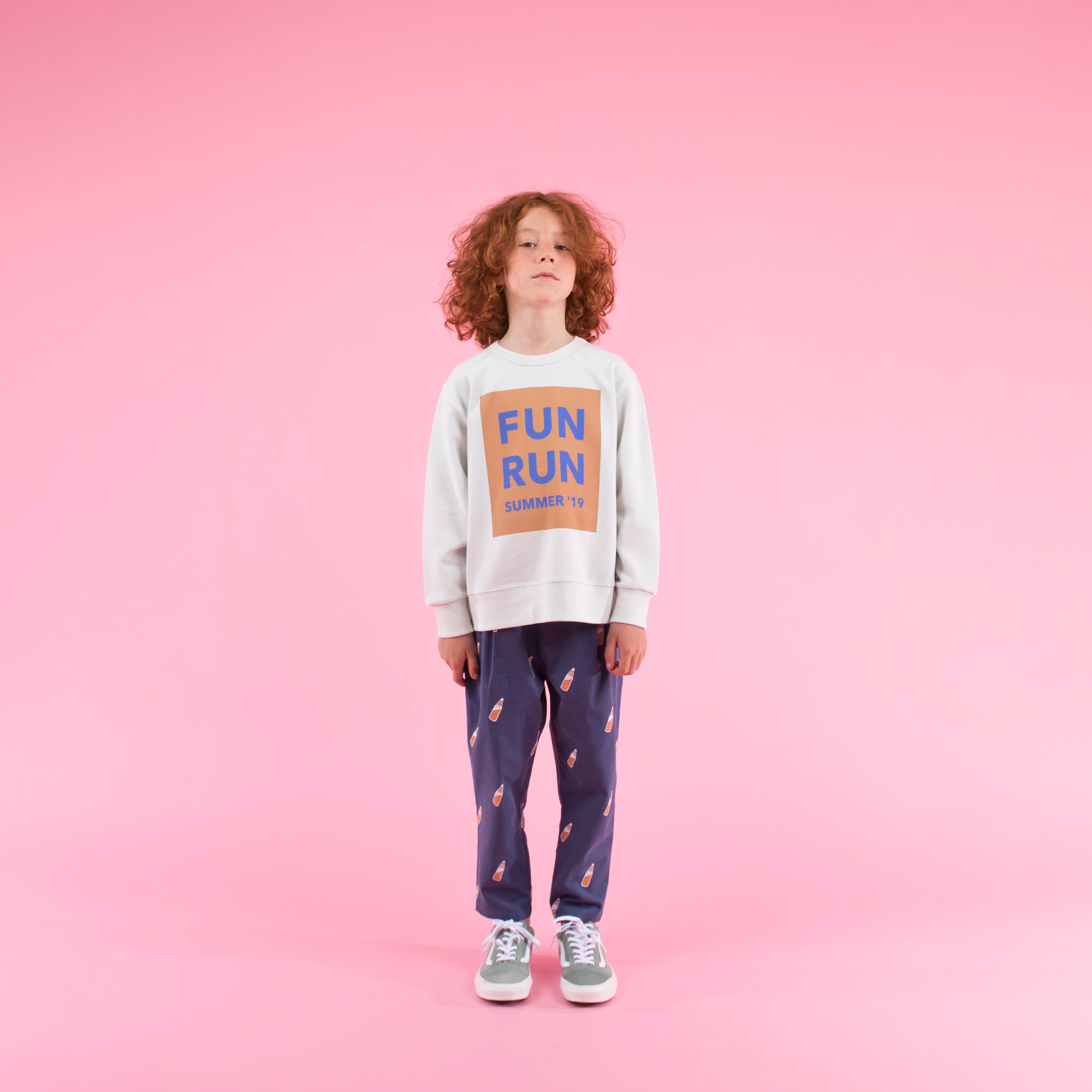 Boys Light Navy Cotton Trousers