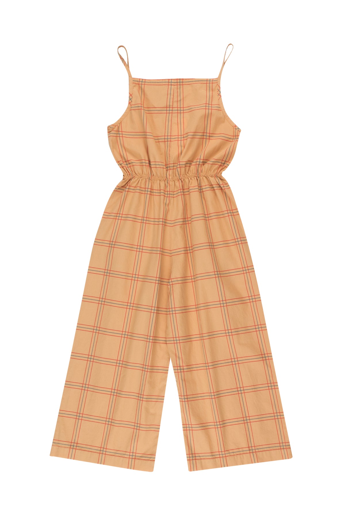Girls Toffee Check Cotton Jumpsuit