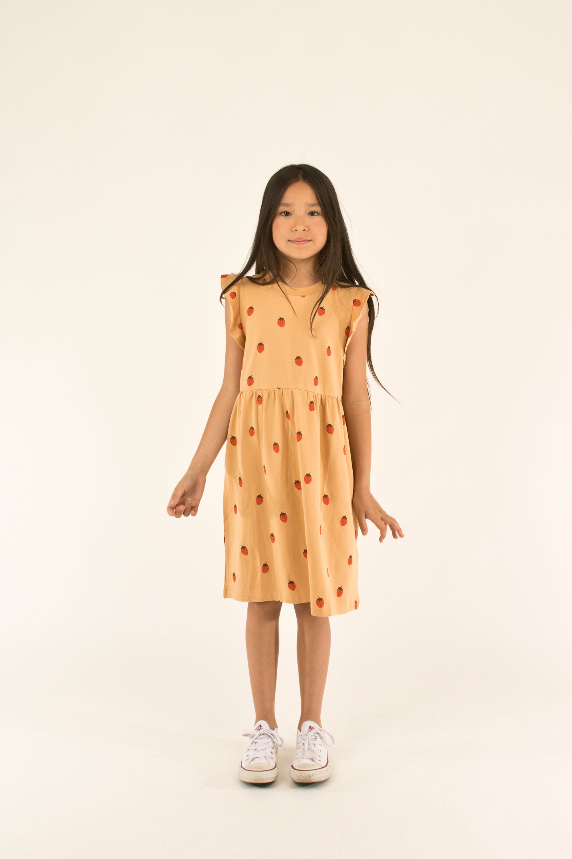 Girls Toffee Strawberry Cotton Dress