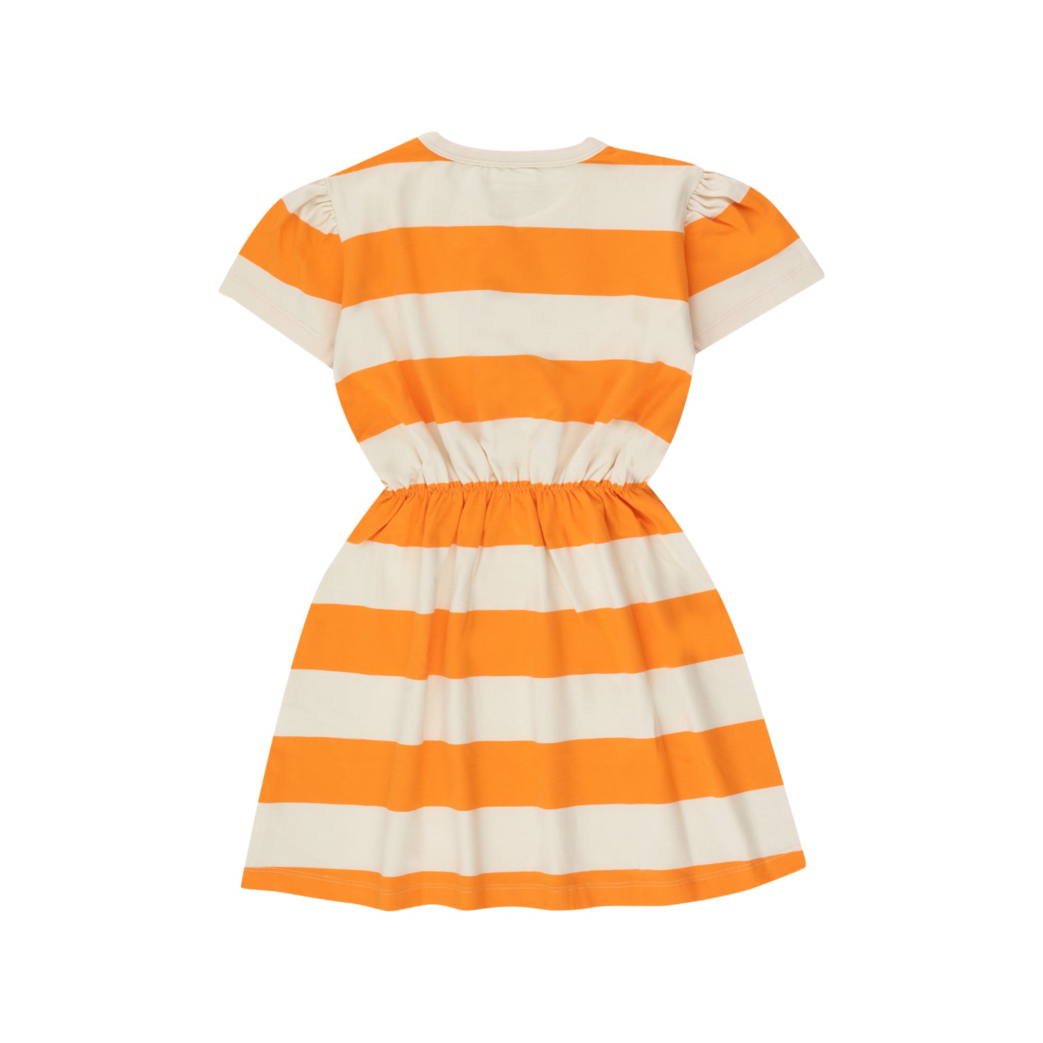 Girls Orange Stripes Cotton Dress