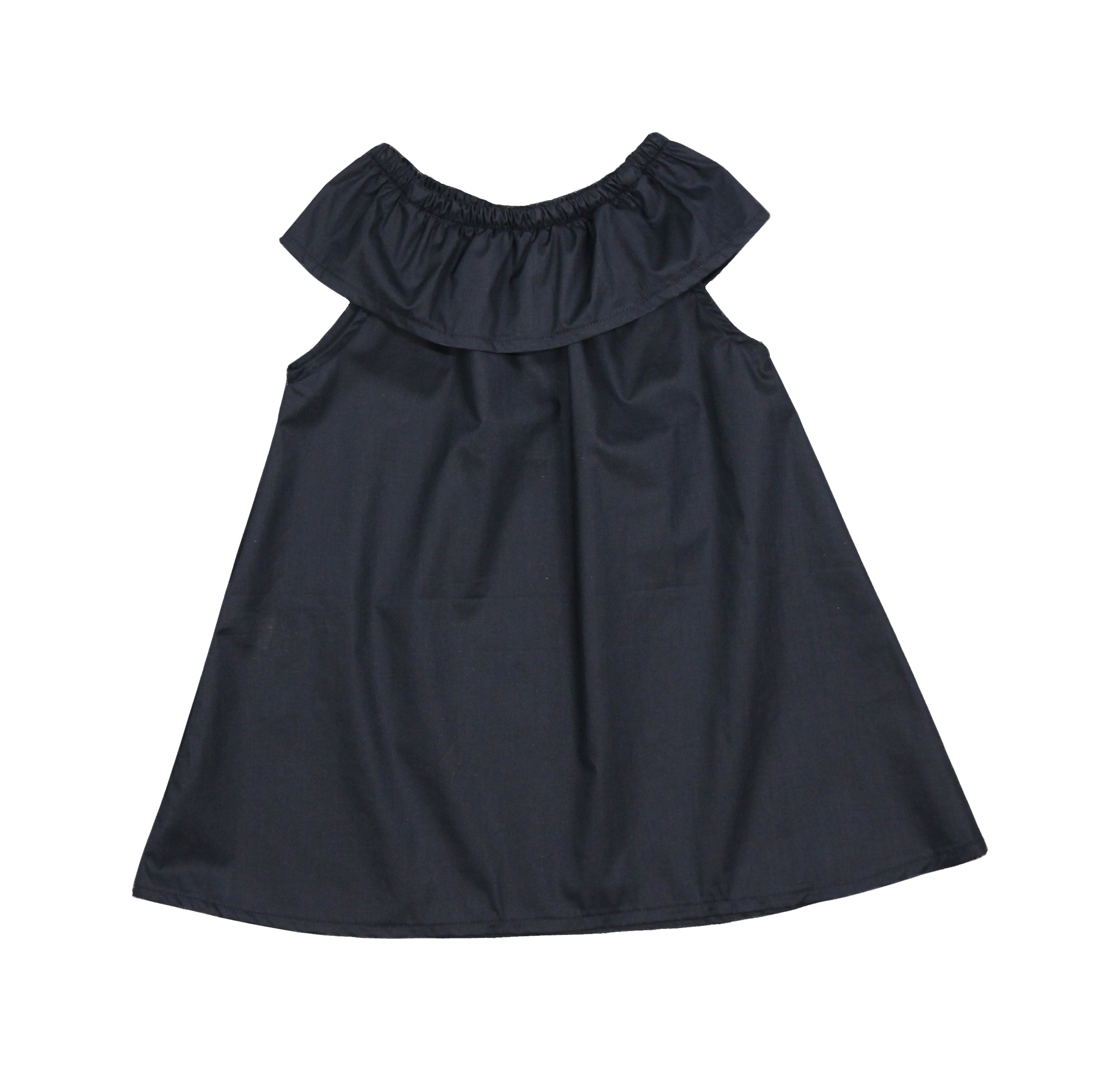 Girls Dark Navy Cotton Dress