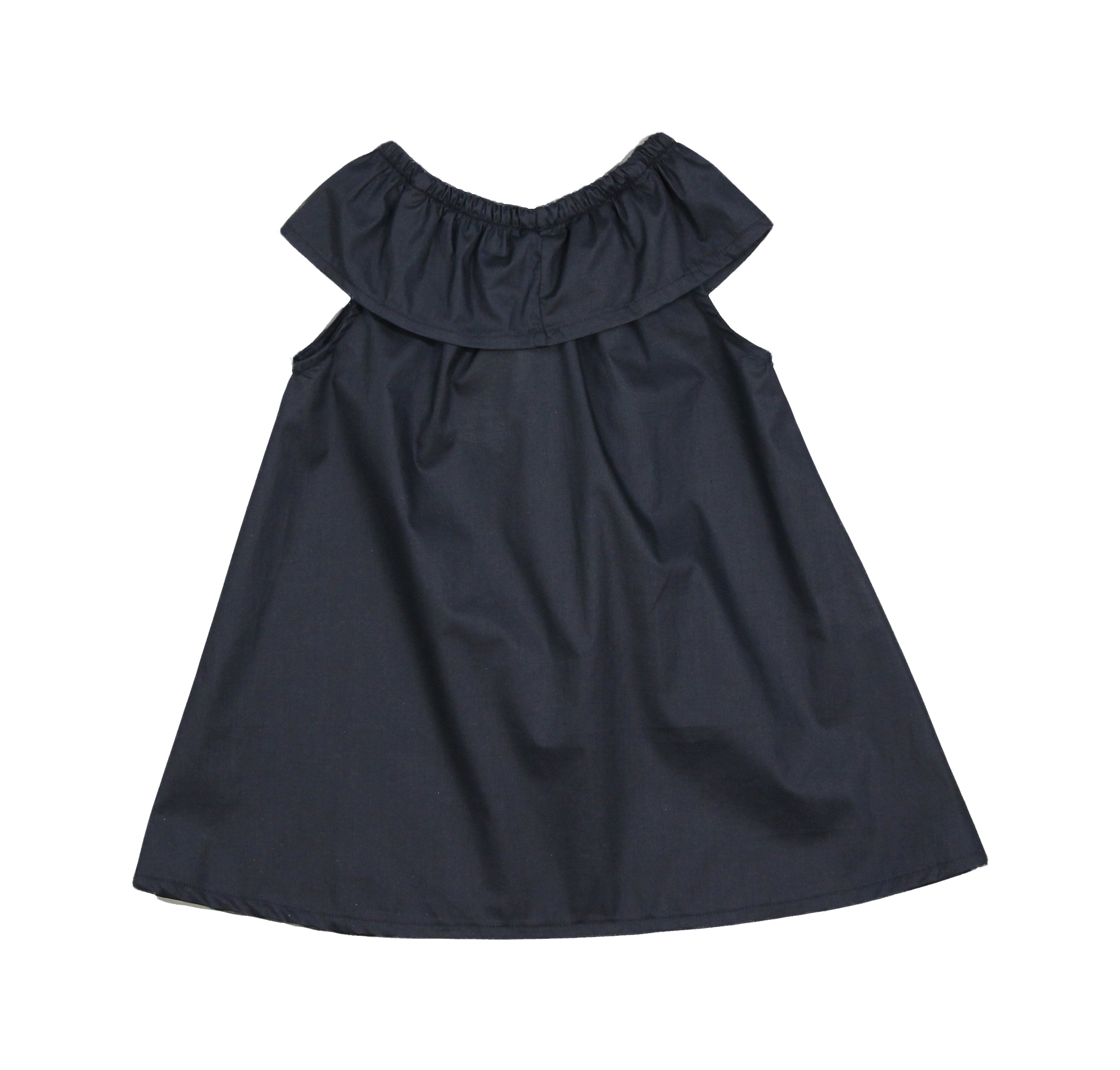Girls Dark Navy Cotton Dress