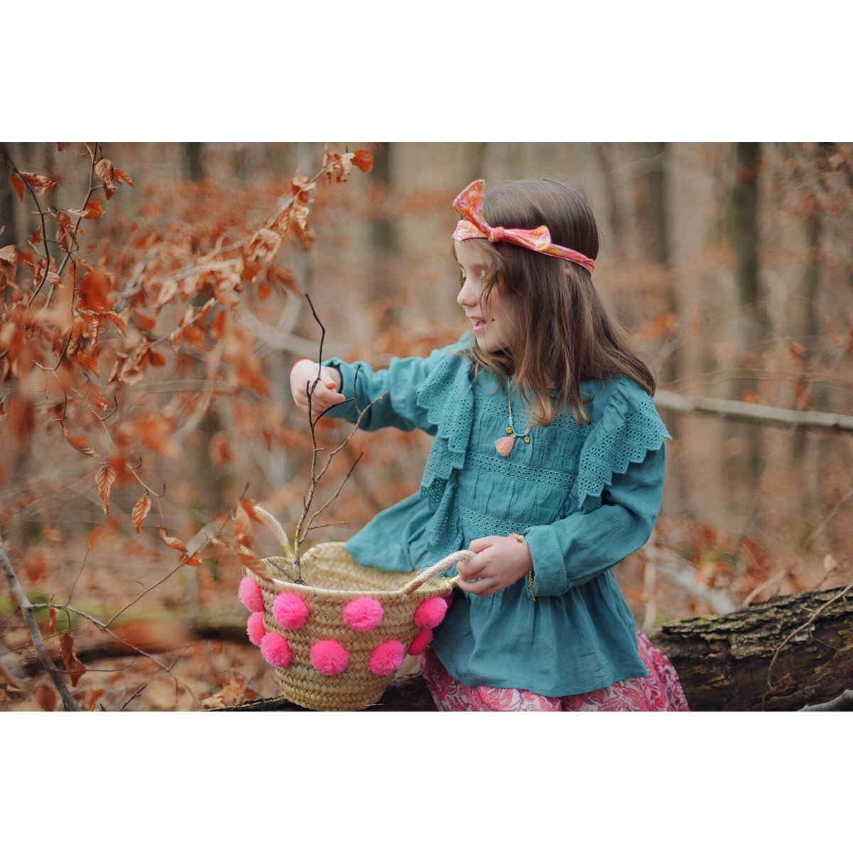 Girls Green Blue Cotton Top