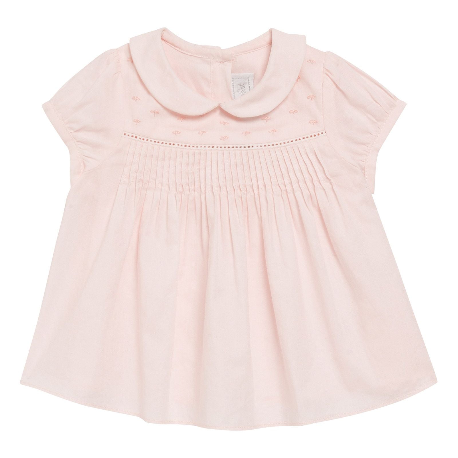 Baby Girls Light Pink Cotton Peter Pan Collar Top - CÉMAROSE | Children's Fashion Store