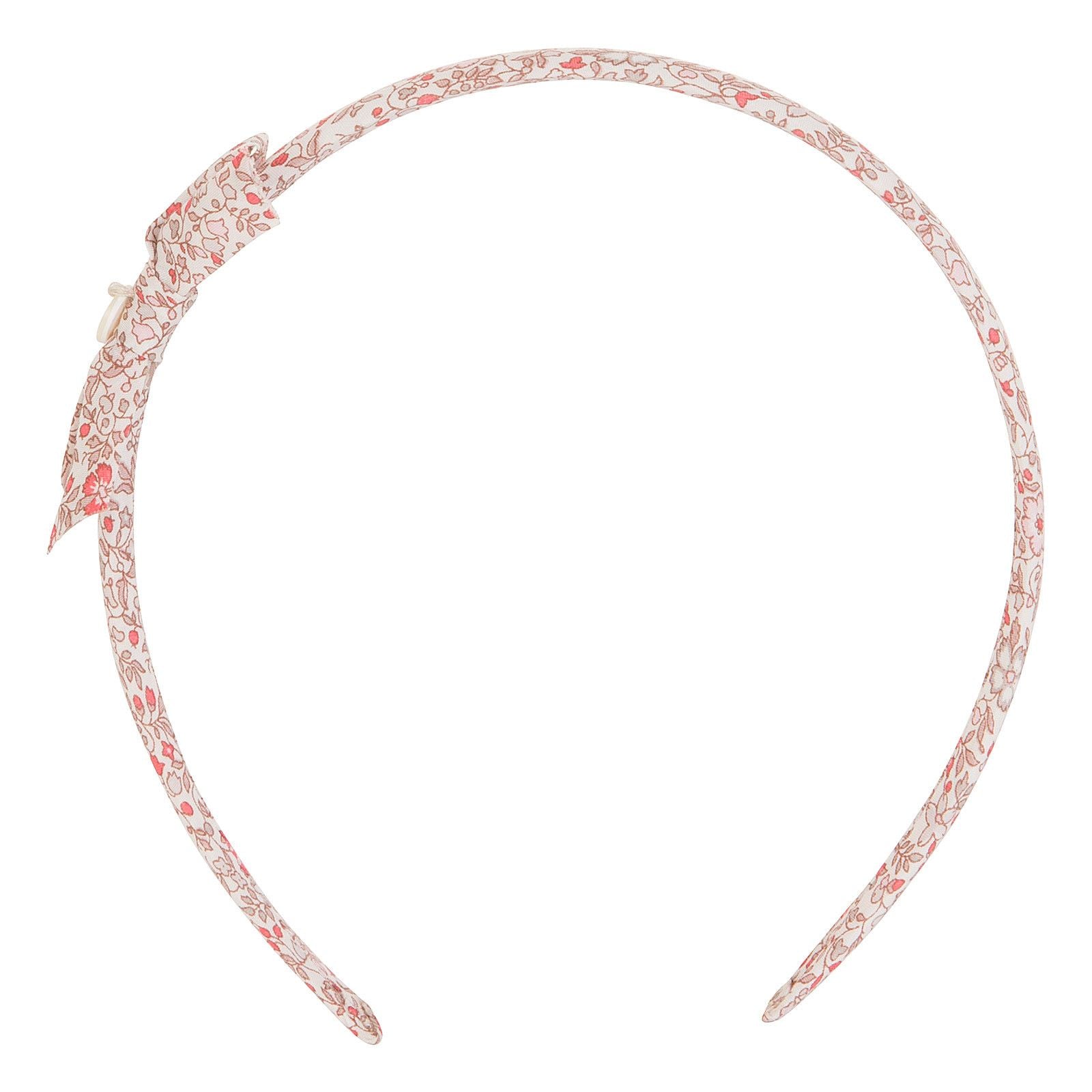 Girls Pink Floral Printed Bow Trims Headband - CÉMAROSE | Children's Fashion Store