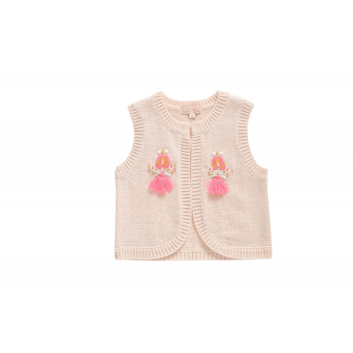 Girls Cream Acrylic Gilet