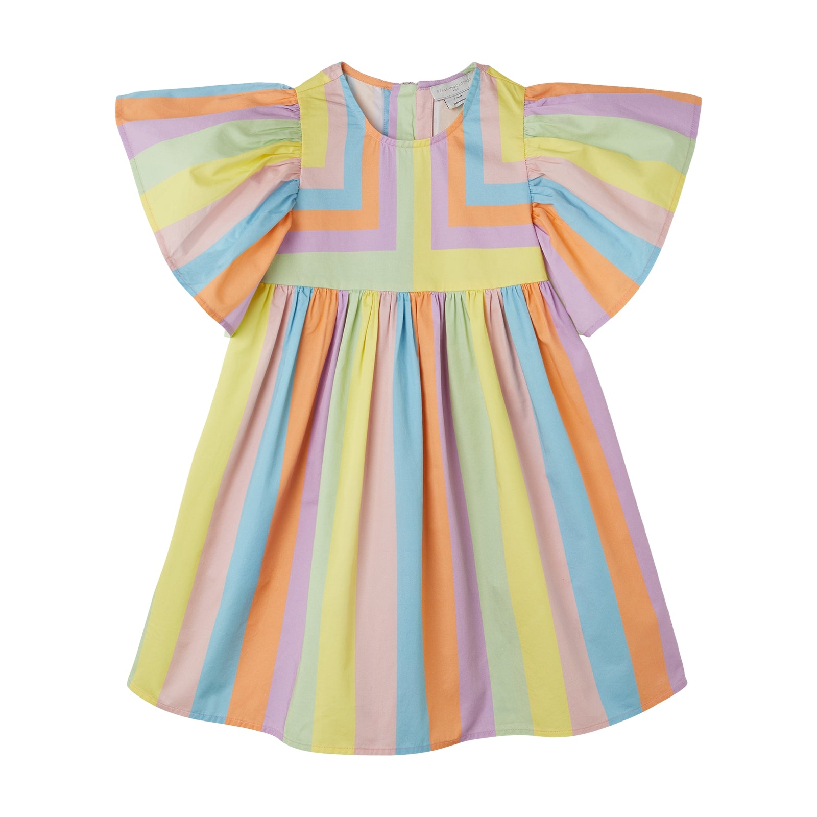 Girls Multicolor Stripes Cotton Dress