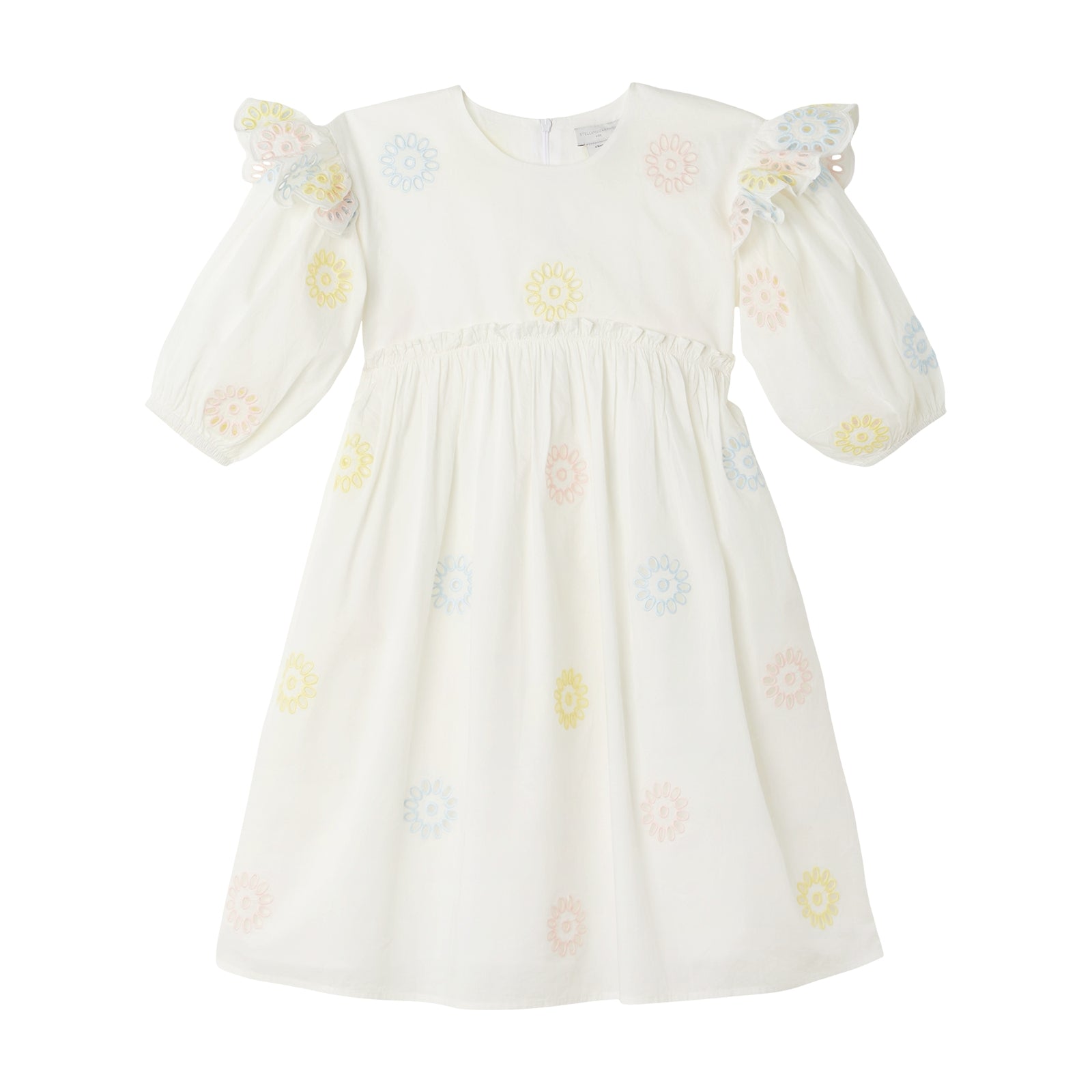 Girls White Embroidered Cotton Dress