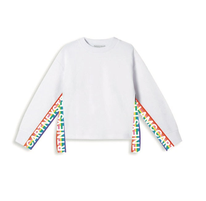 Girls White Cotton Sweatshirt