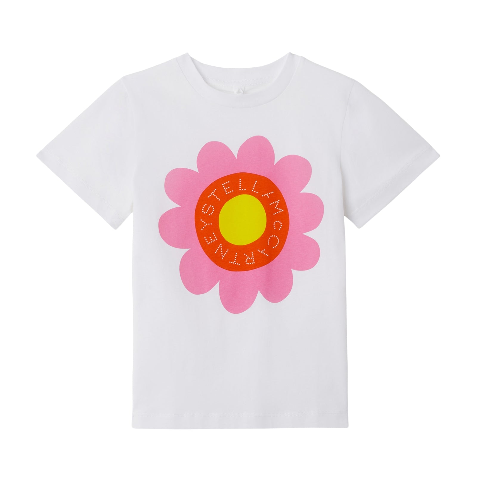 Girls White Logo Cotton T-Shirt