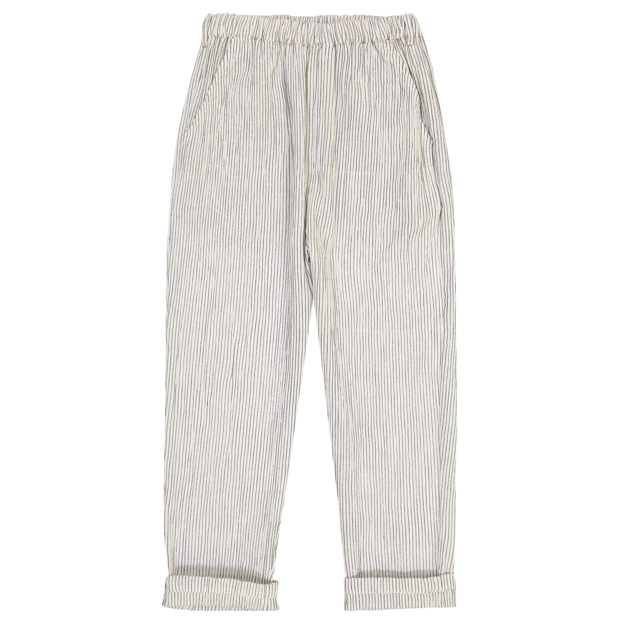 Girls Striped Crepe Cotton Trousers