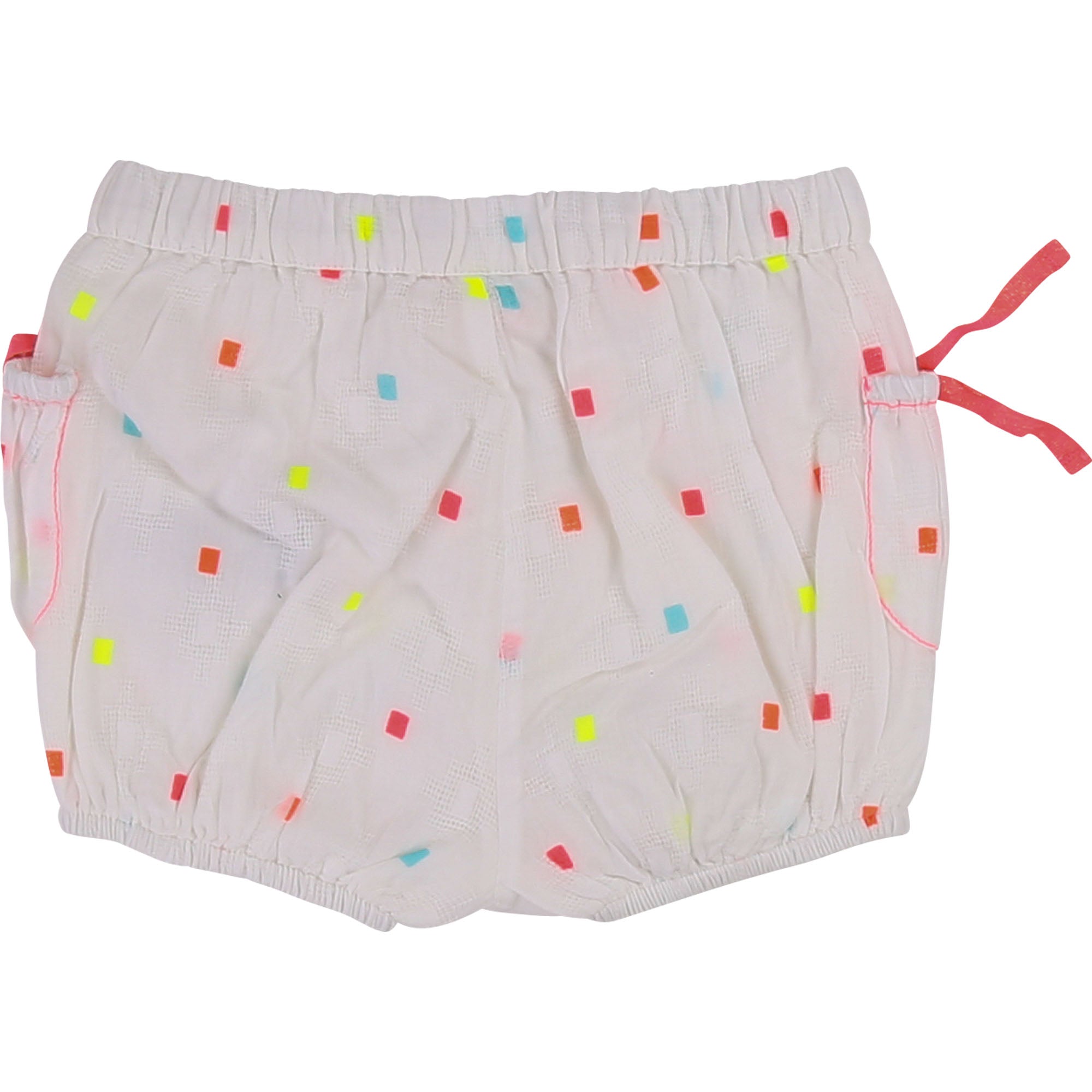 Baby Girls Rice White Pocket Cotton Shorts