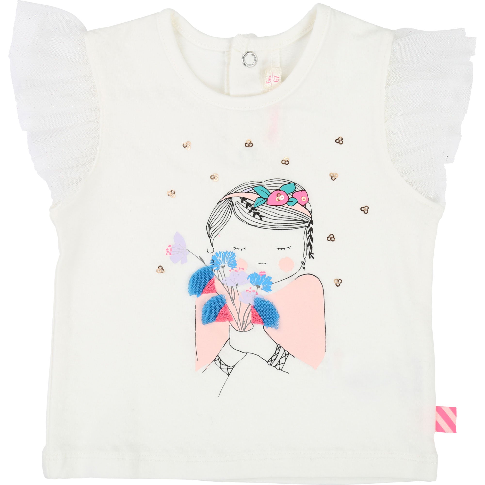Baby Girls Rice White Cotton T-shirt